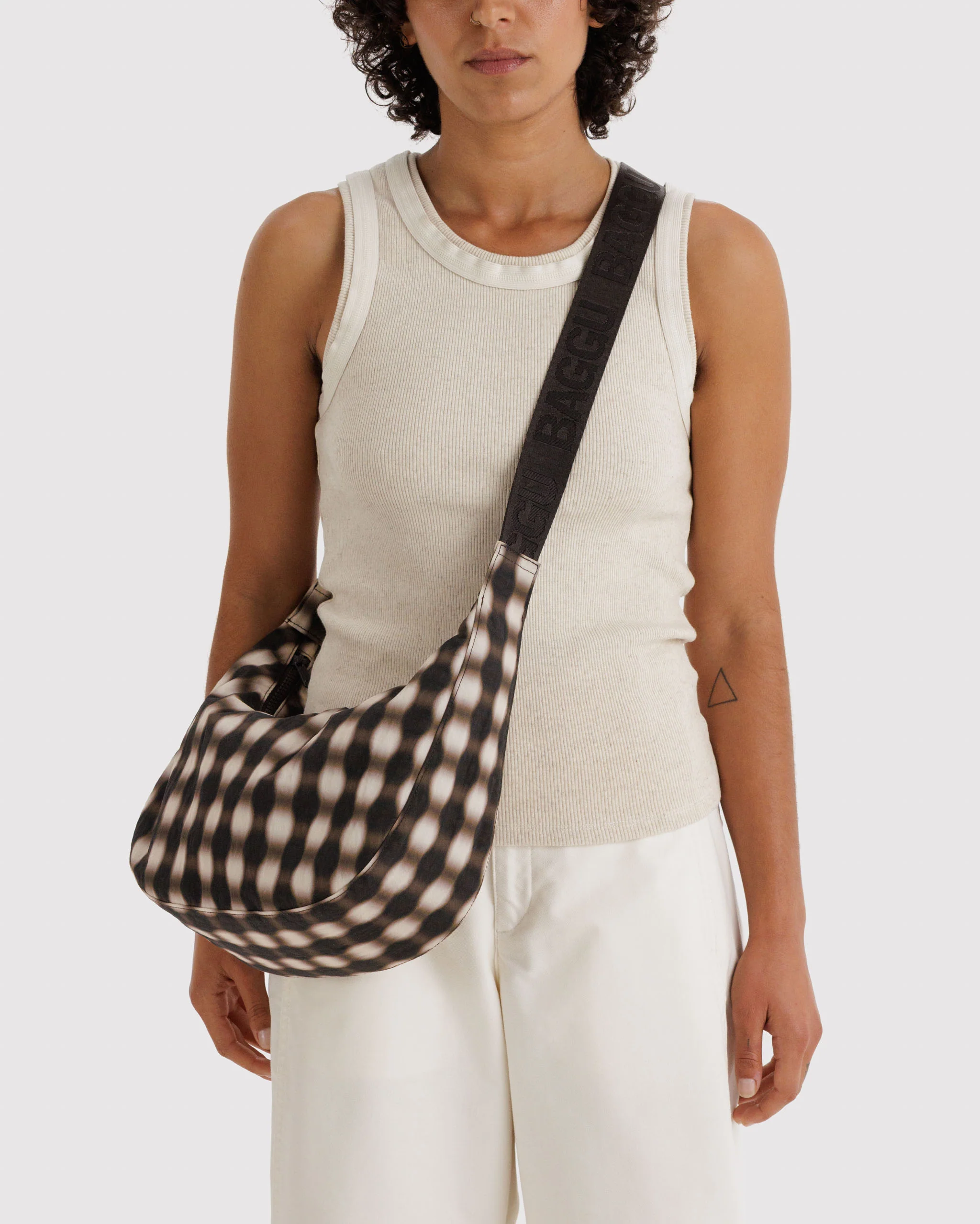 Crescent Bags - Blurred Brown Gingham - Image 2