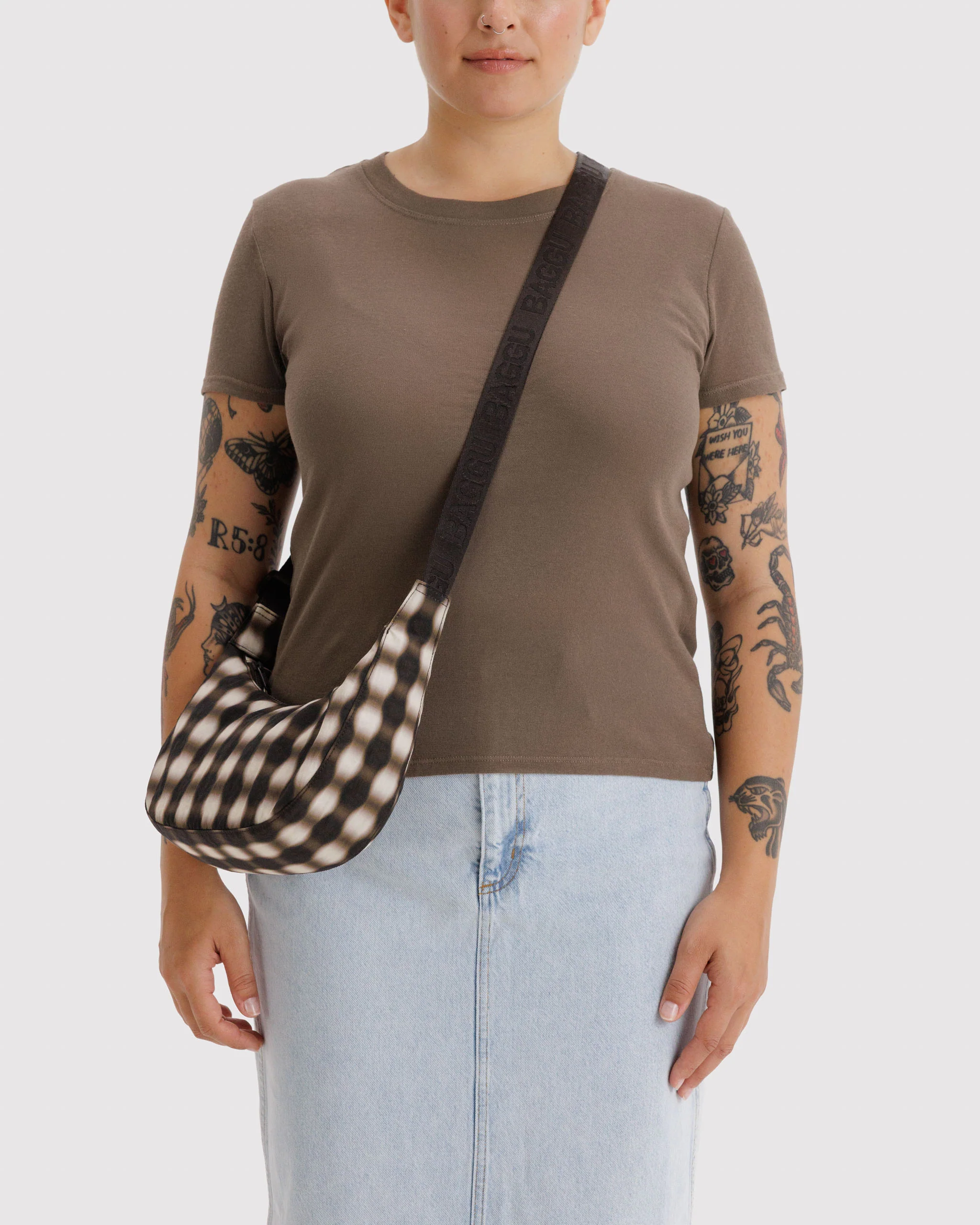Crescent Bags - Blurred Brown Gingham - Image 4
