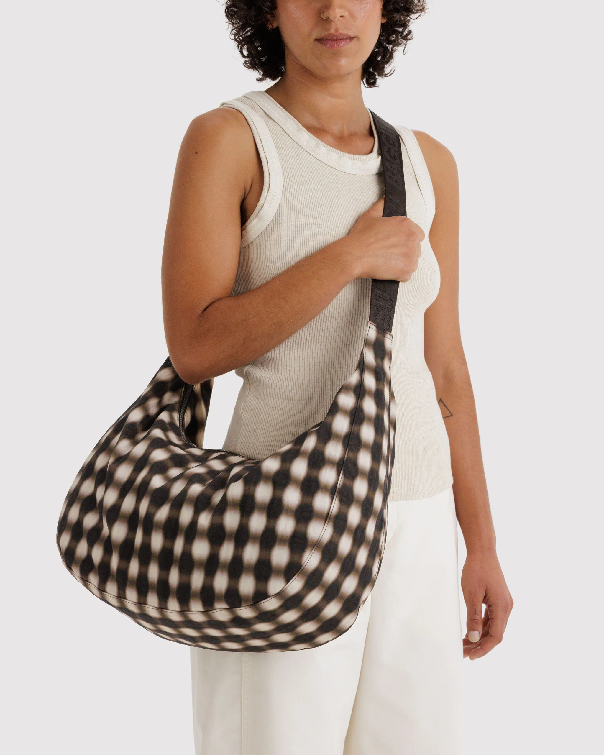 Crescent Bags - Blurred Brown Gingham - Image 5