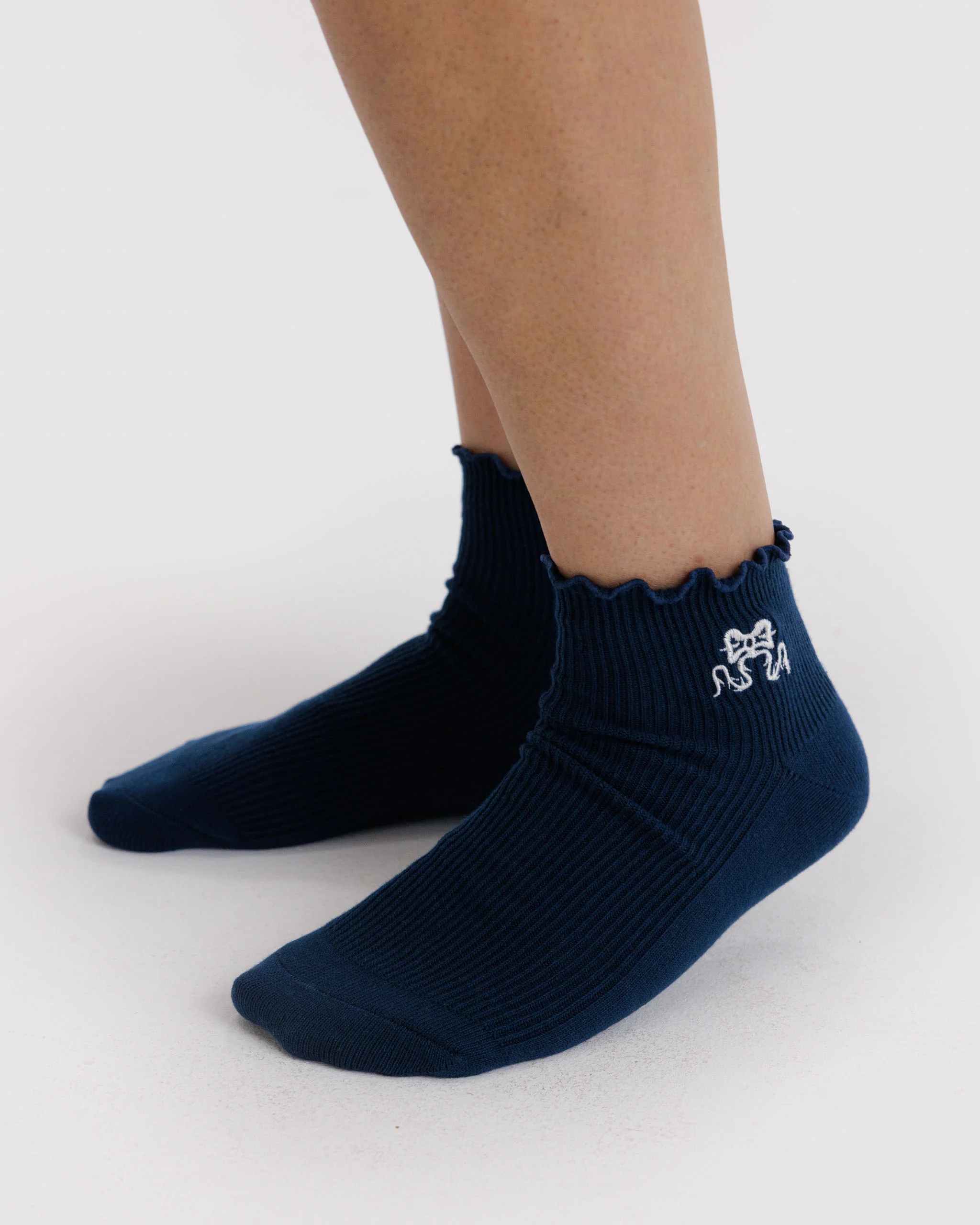 Lettuce Edge Sock Set - Mahogany & Navy - Image 3