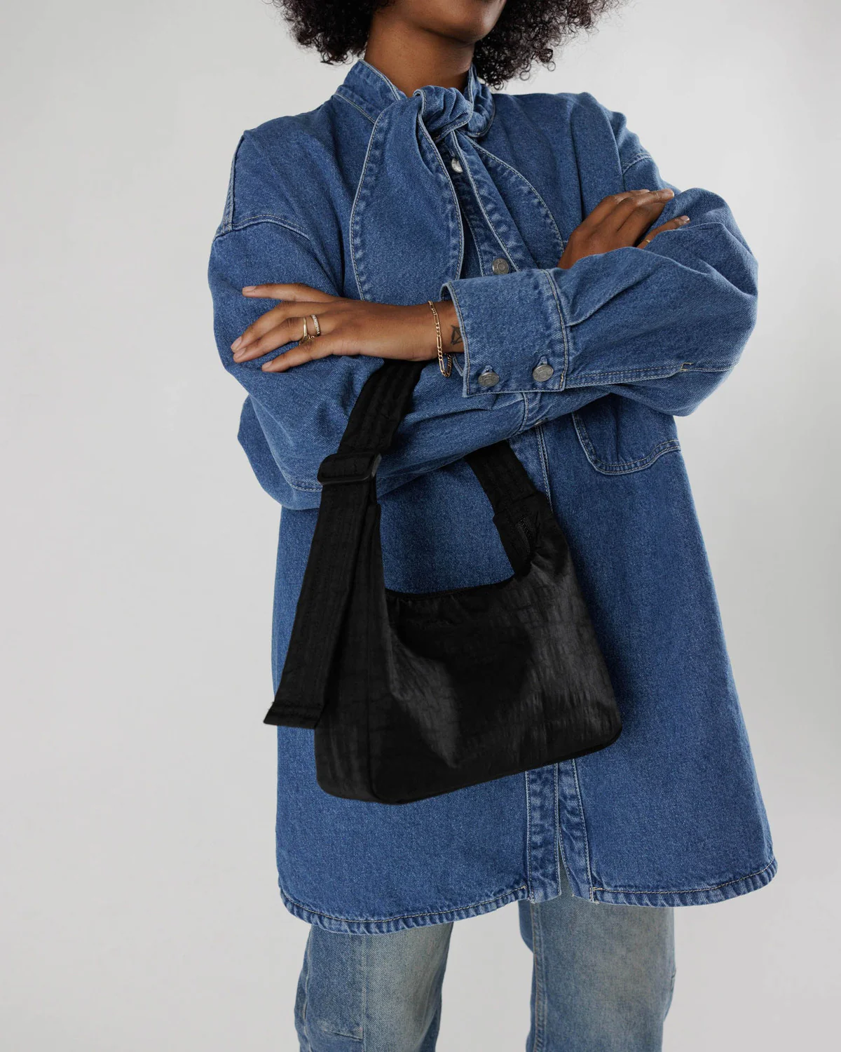 Mini Nylon Shoulder Bag - Black - Image 3