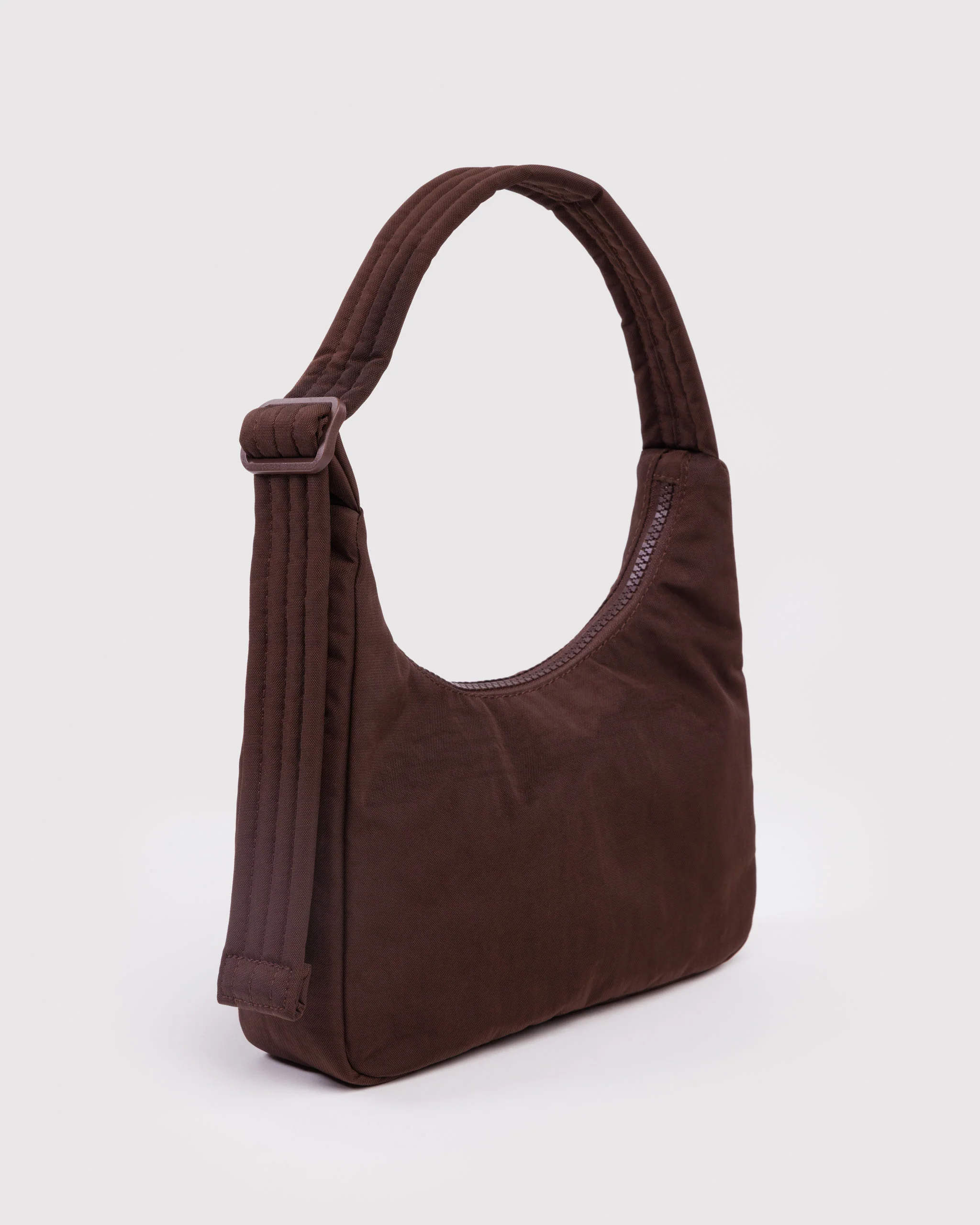 Mini Nylon Shoulder Bag - Coffee - Image 3
