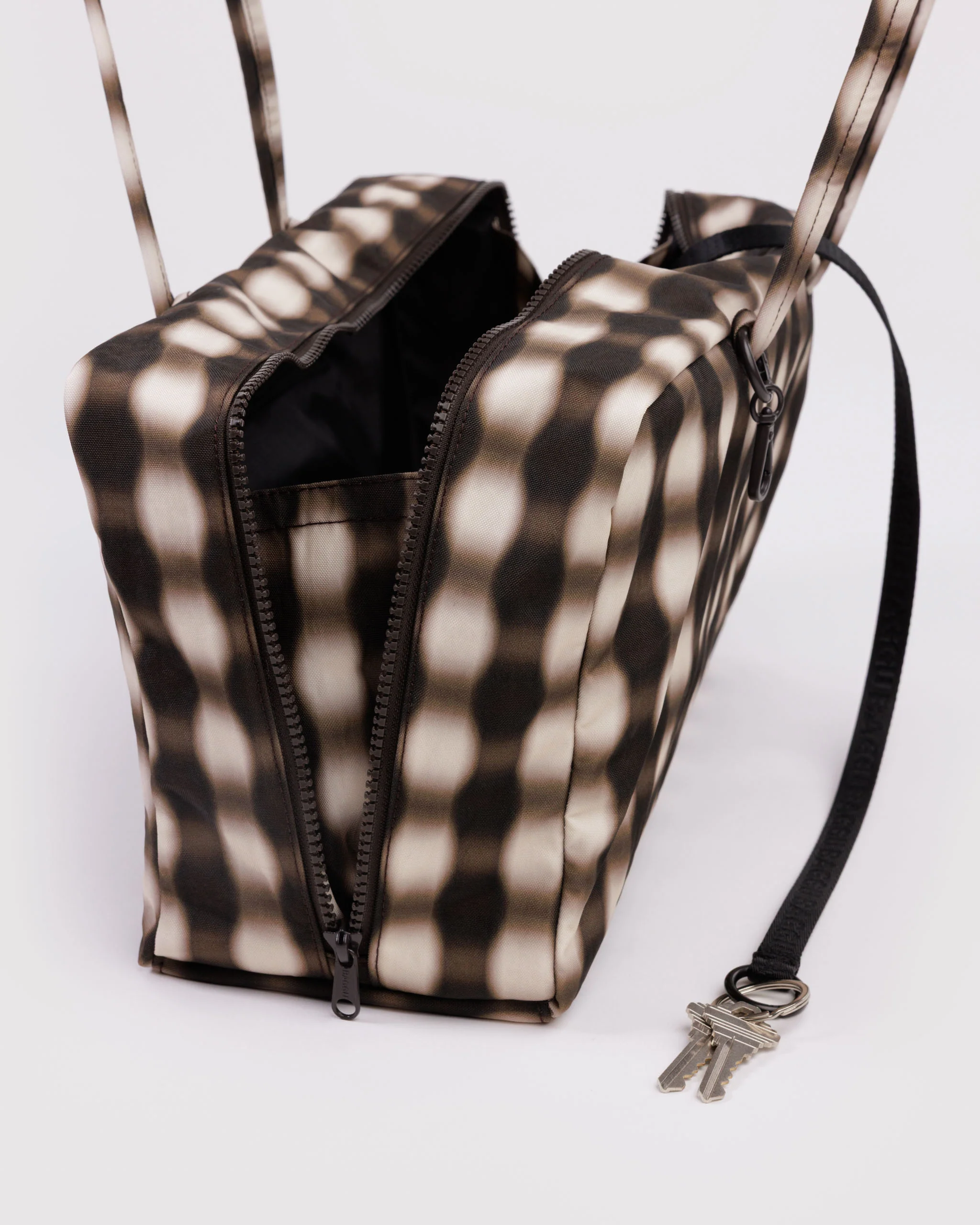 Nylon Bowler Bags - Blurred Brown Gingham - Image 8