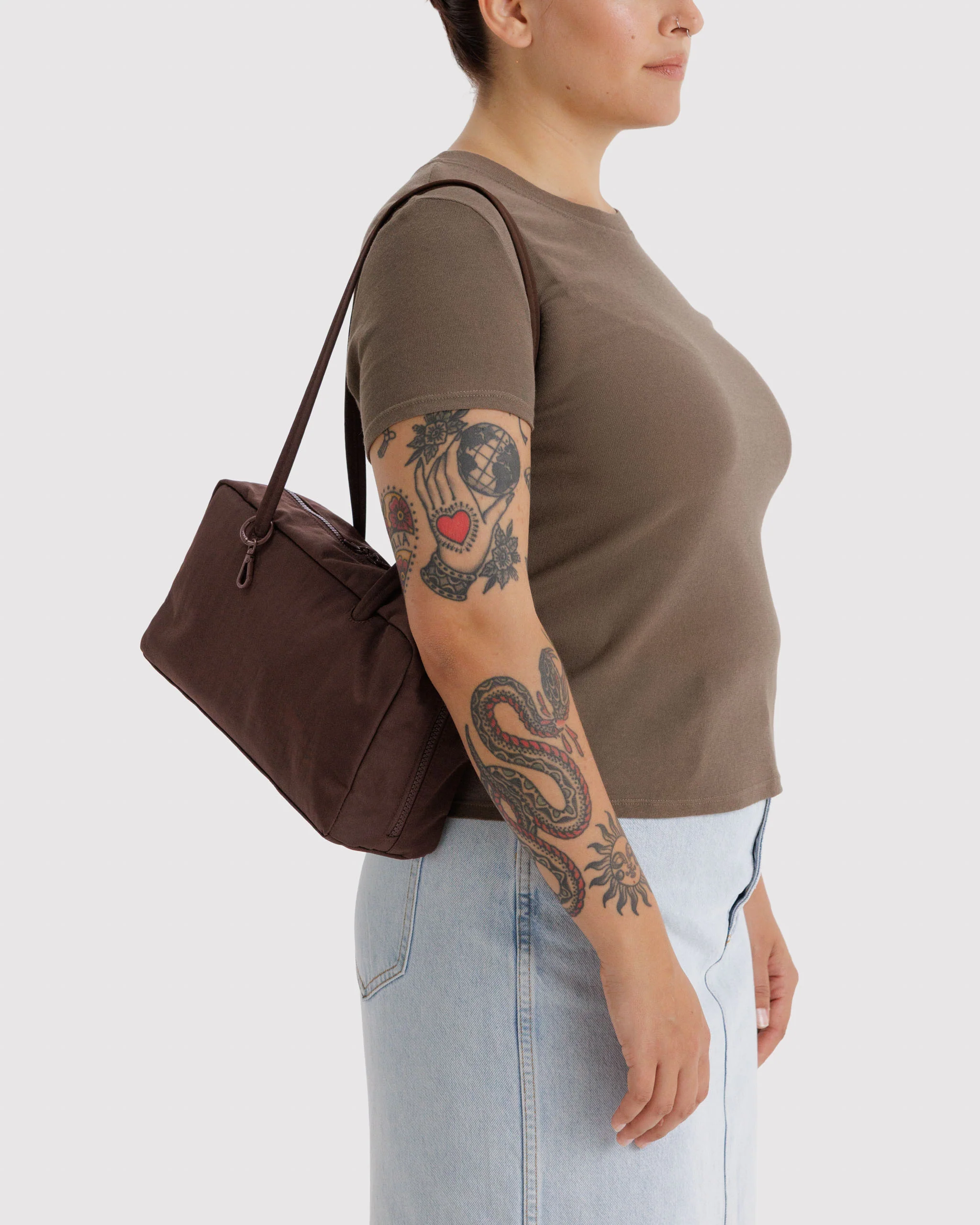 Nylon Bowler Bags - Coffee - Image 2