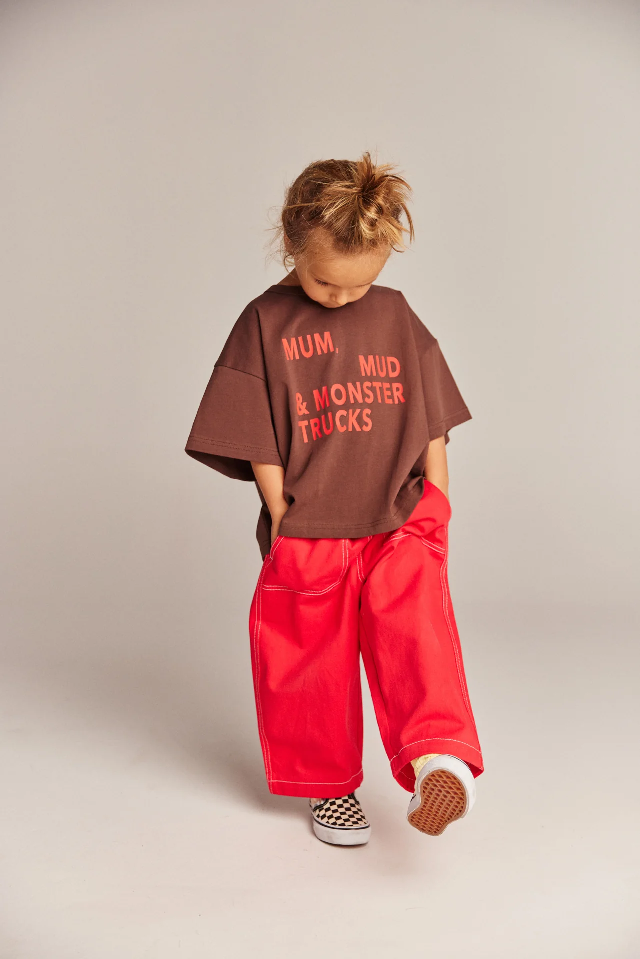 Mum, Mud & Monster Trucks Tee - Brown - Image 4