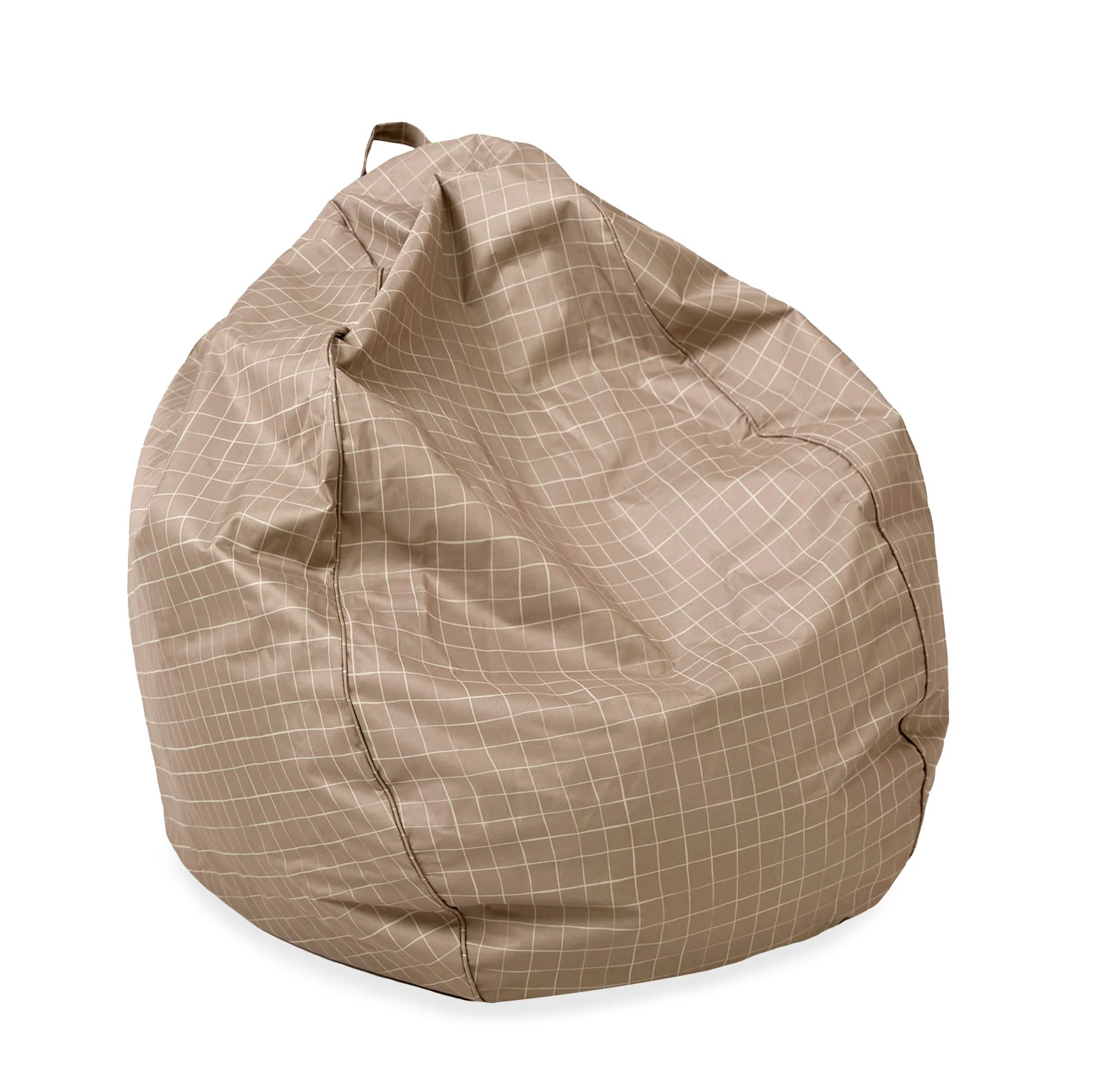 Bean Bag Cover - Taupe Grid