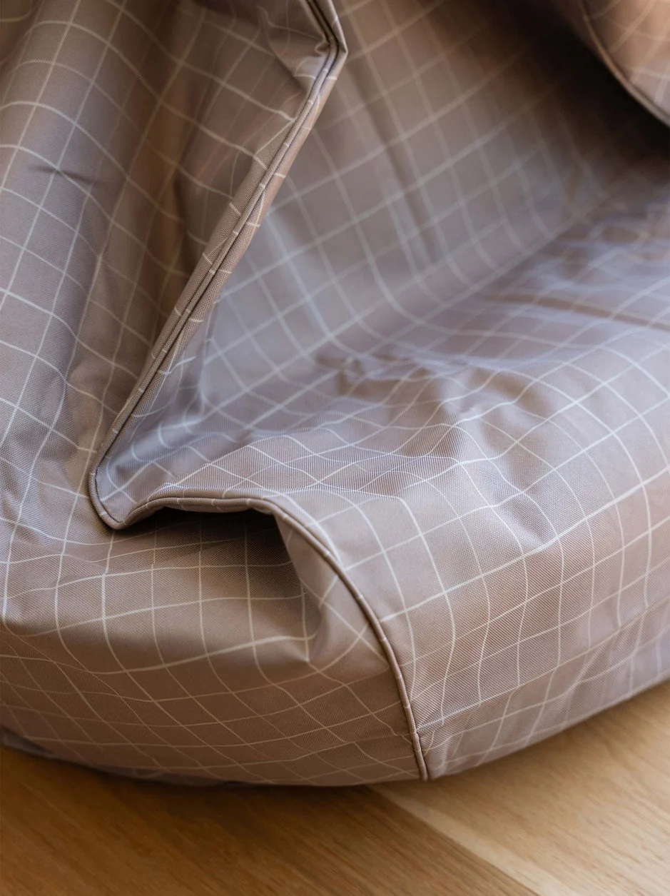 Bean Bag Cover - Taupe Grid - Image 4