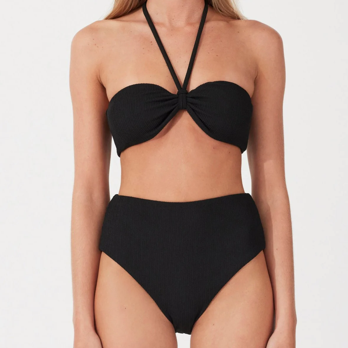 Black Textured Bikini - Image 2