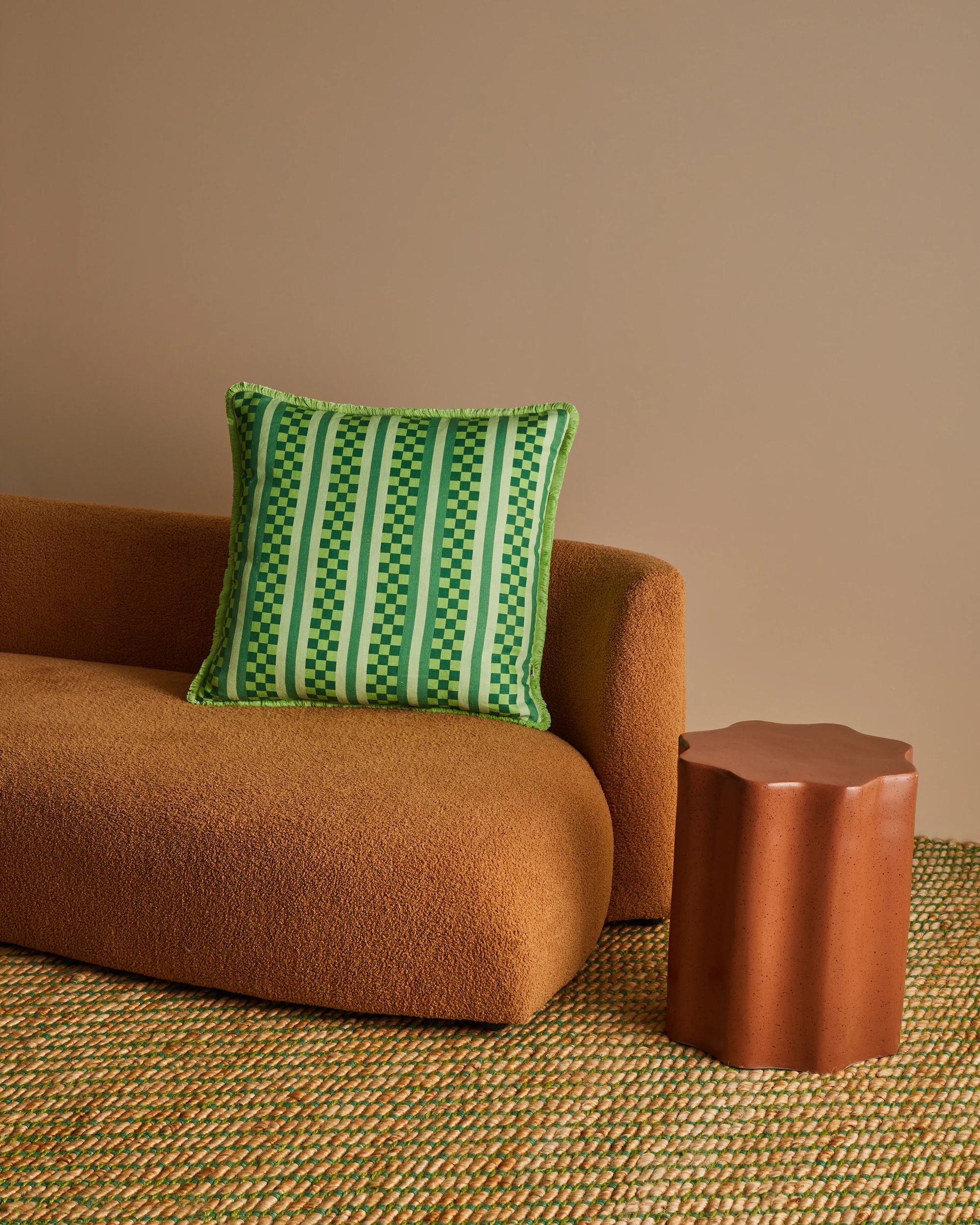 Marco Tile Cushion Cover - Green - Image 2
