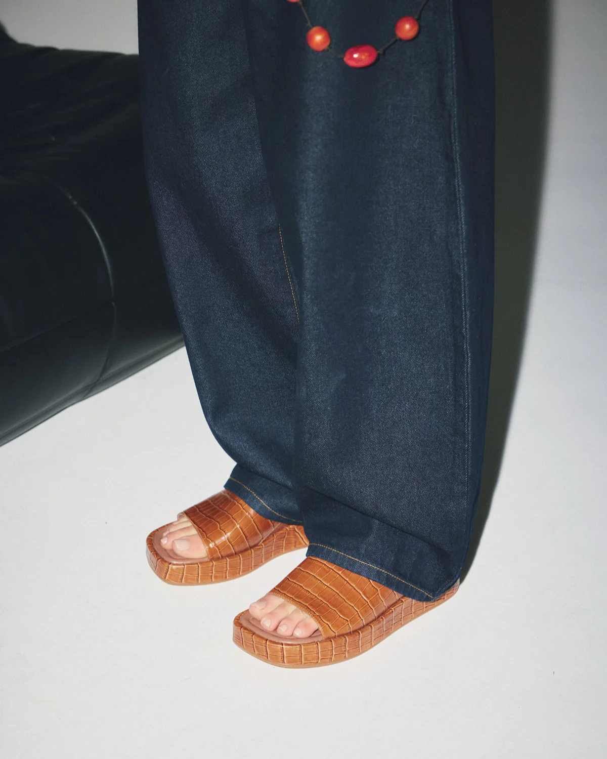 Josephine Mule - Tan Croc - Image 2