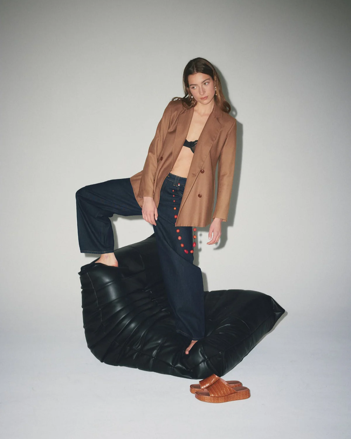 Josephine Mule - Tan Croc - Image 5