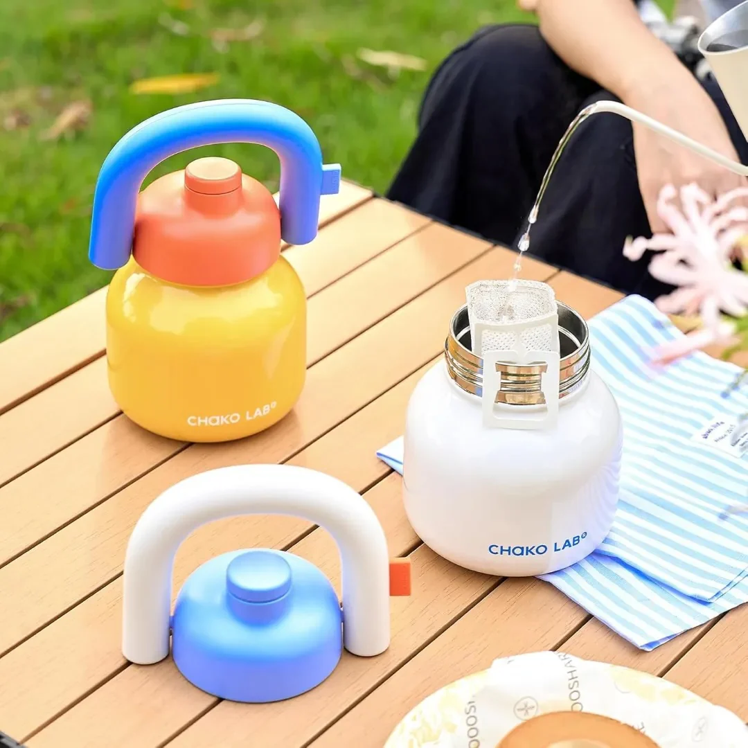 Linlin Stainless Water Bottle - Yellow & Blue - Image 6