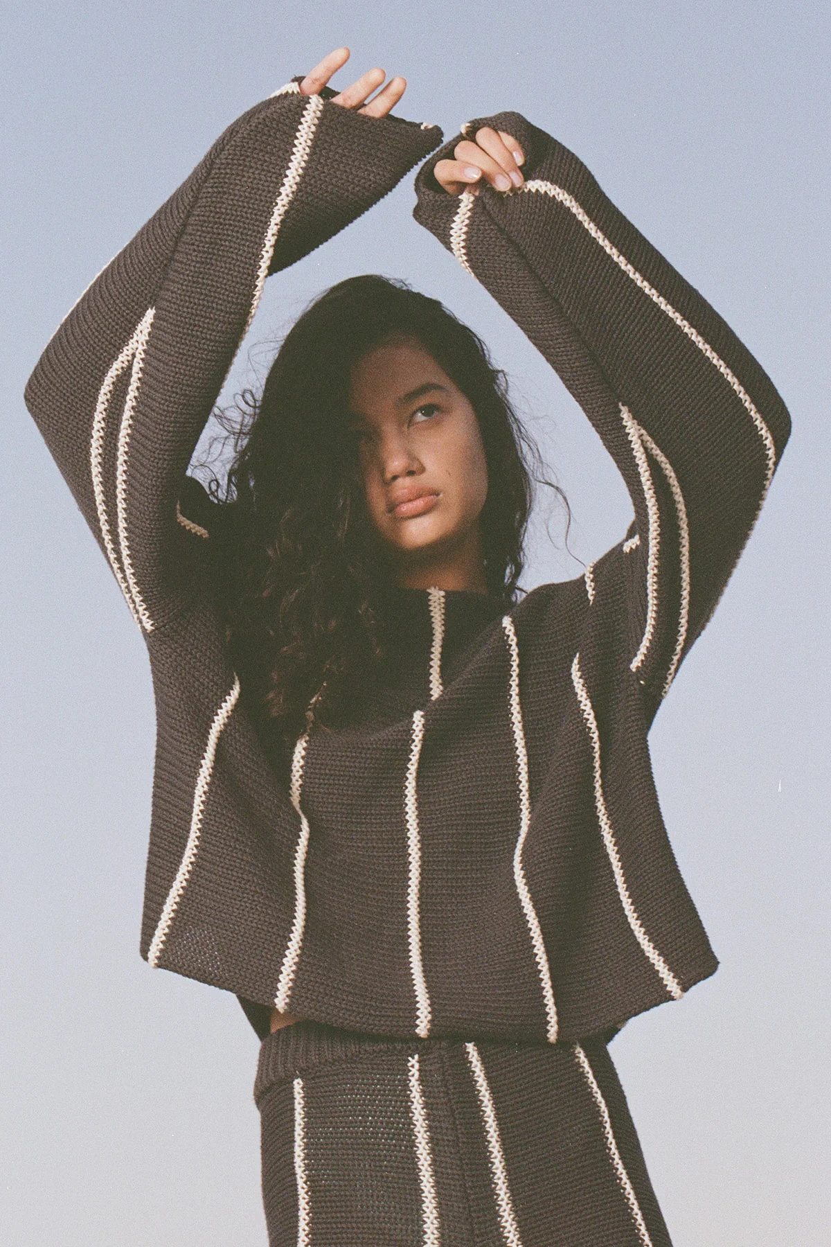 Charcoal Stripe Knit Pants - Image 4