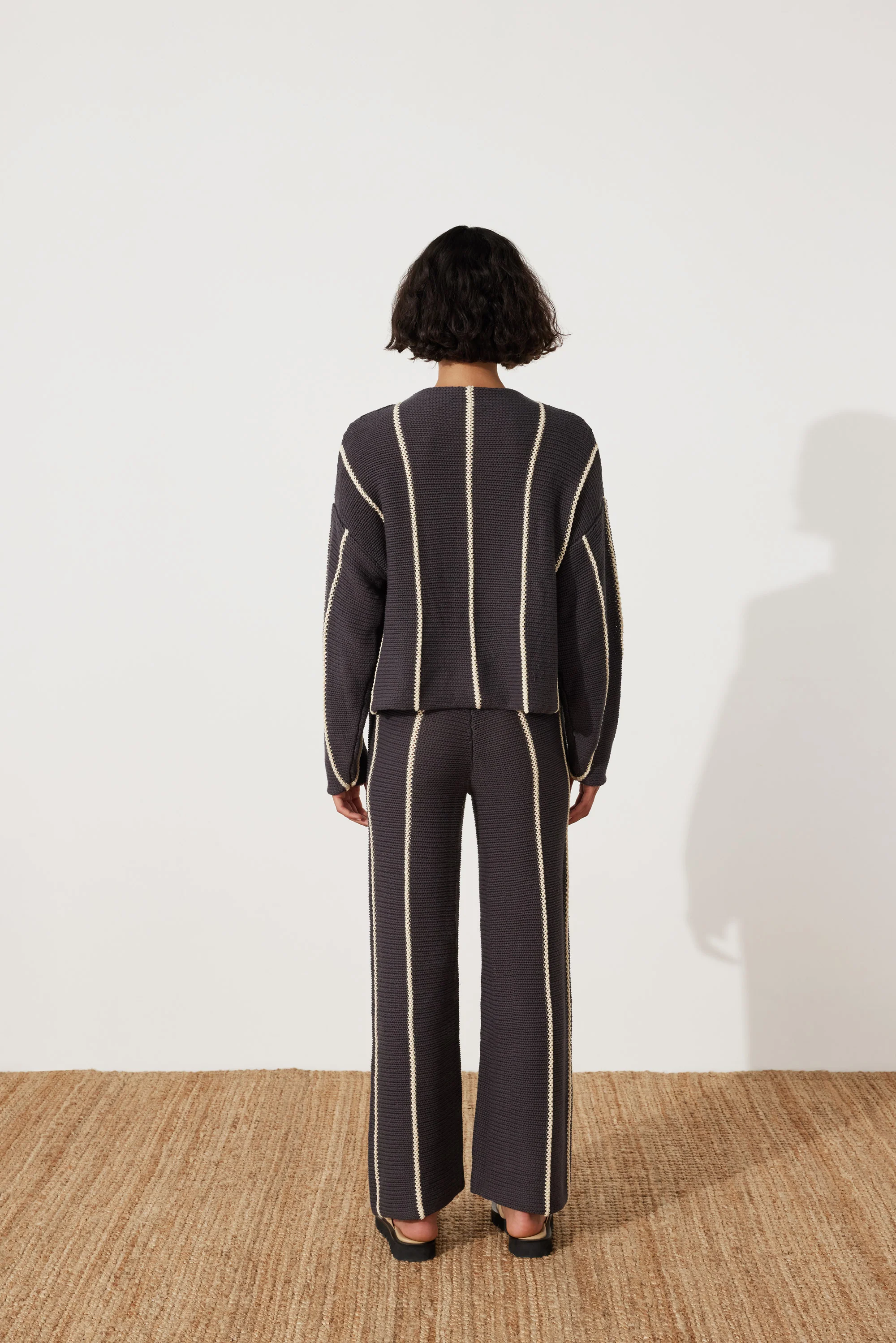 Charcoal Stripe Knit Pants - Image 6