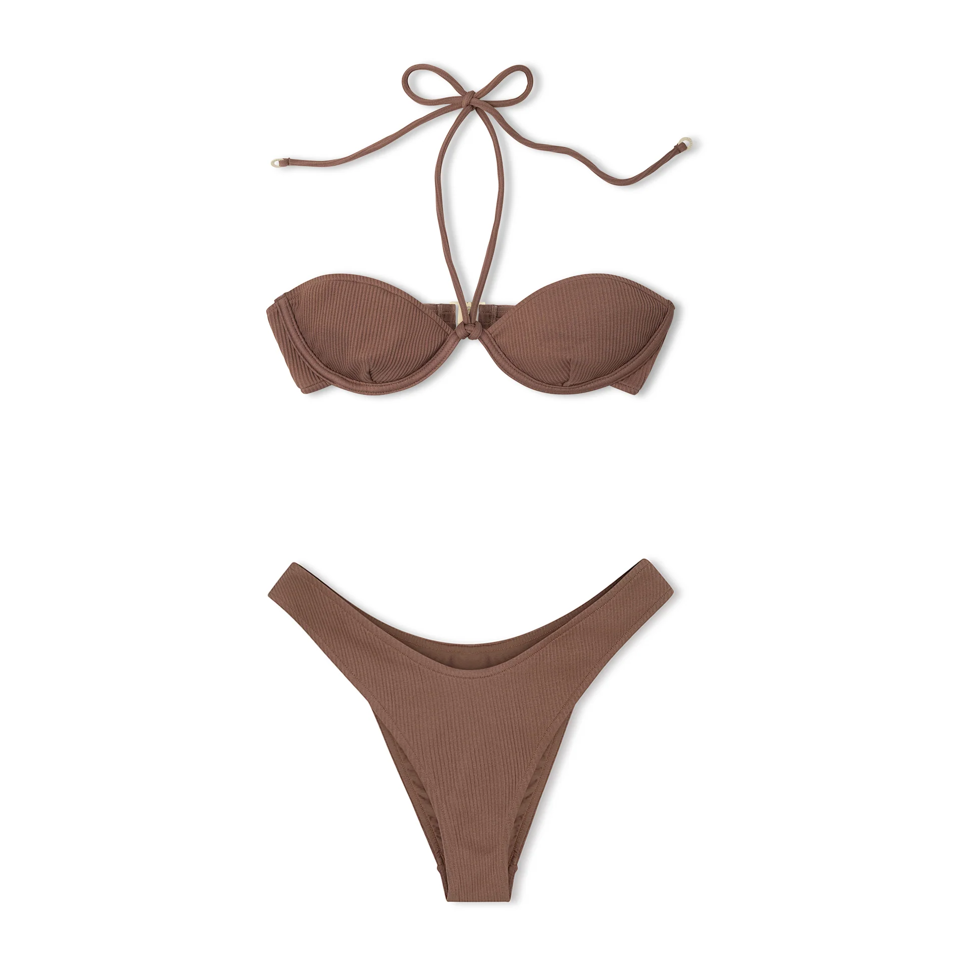 Chocolate Rib Balconette Bikini