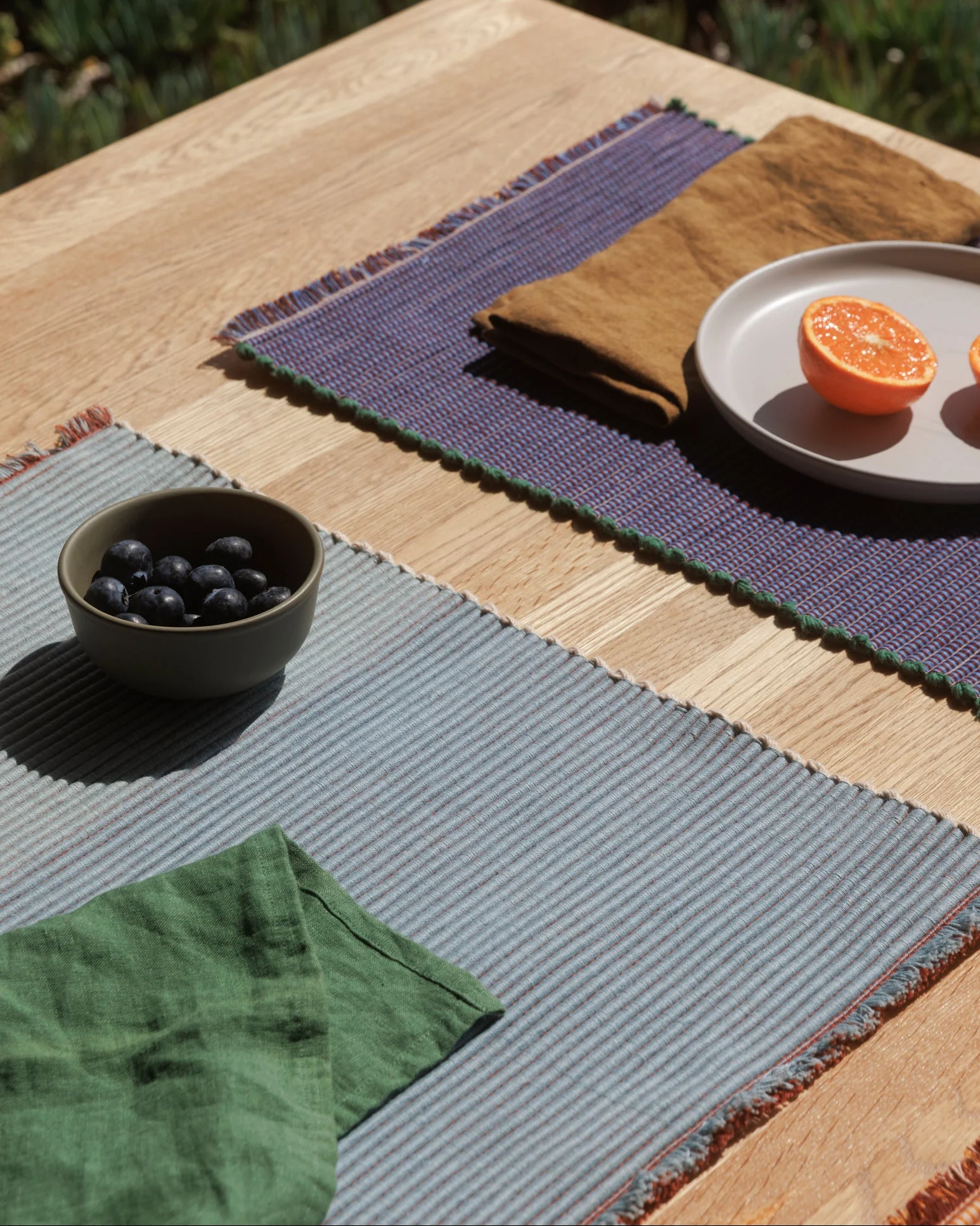Albers Striped Placemat - Cherry & Powder Blue - Image 2