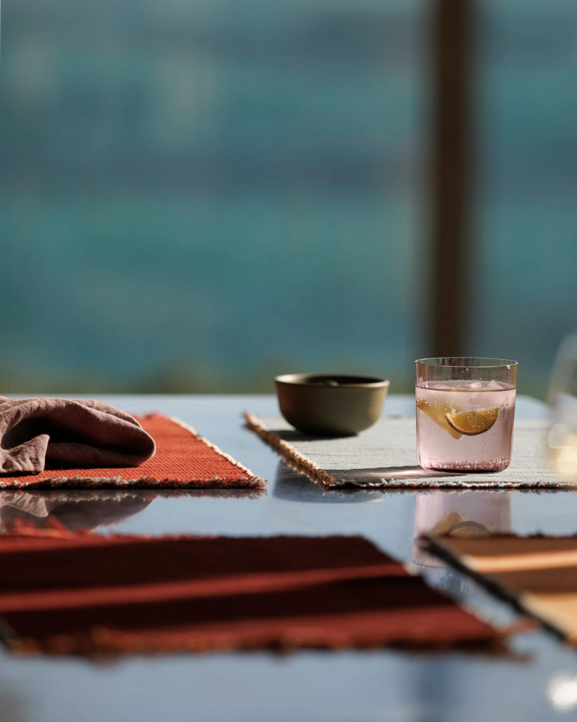 Albers Striped Placemat - Cherry & Powder Blue - Image 3