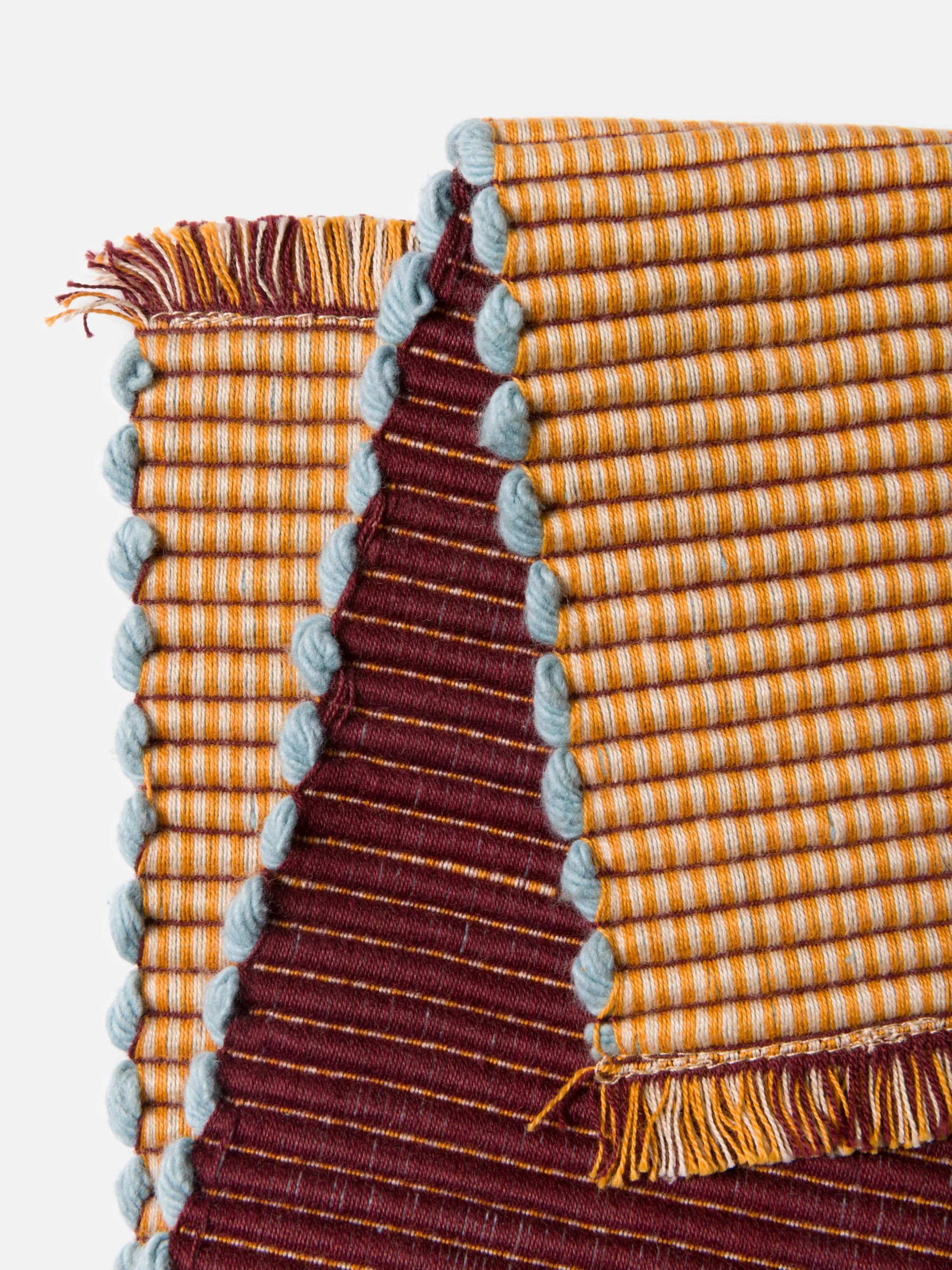 Albers Striped Placemat - Saffron & Merlot - Image 2