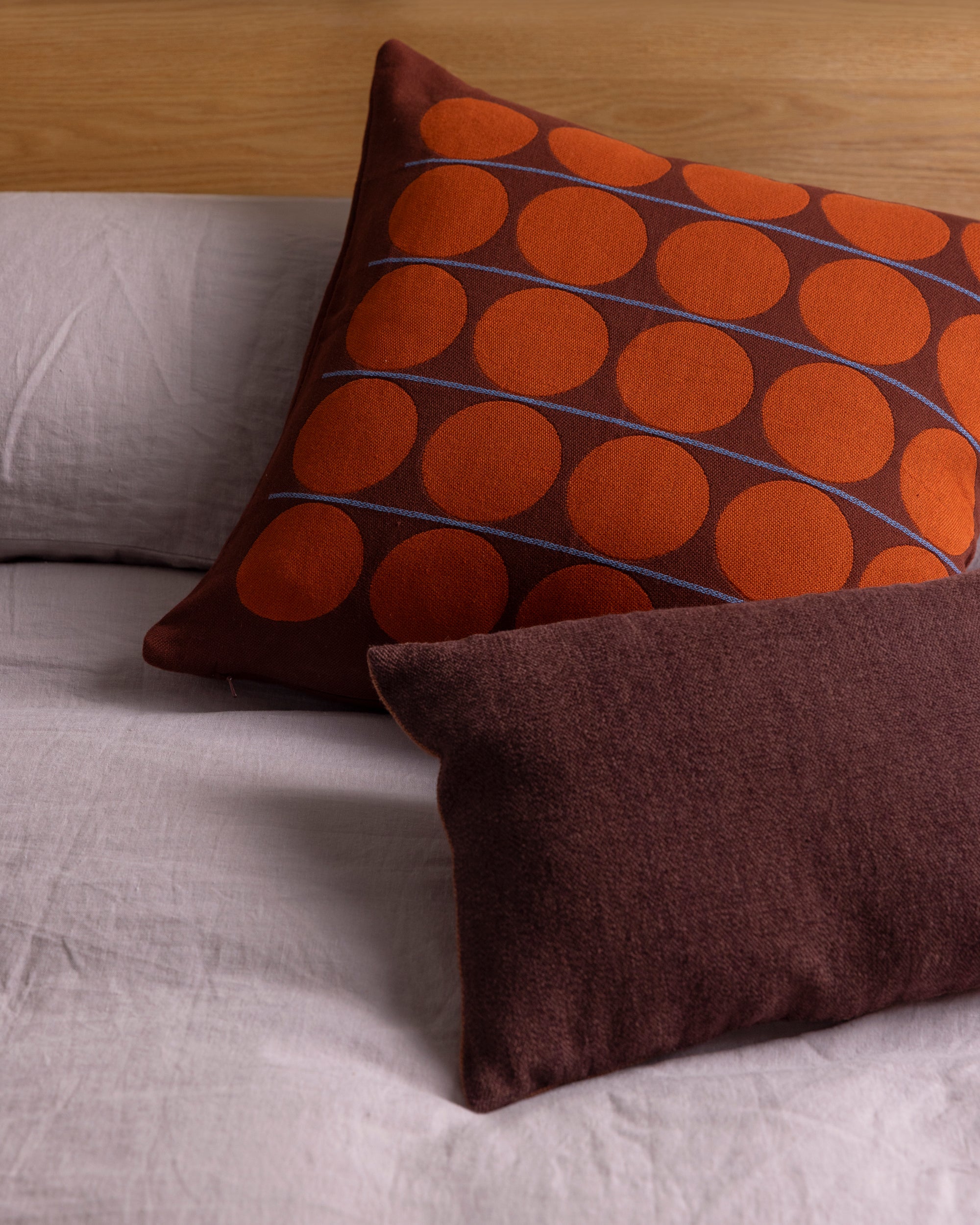 Abacus Cushion Cover - Merlot & Cherry - Image 4