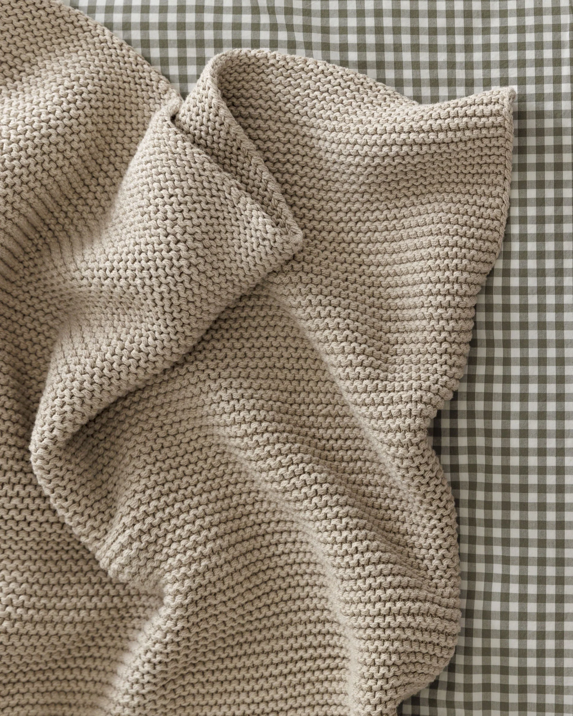 Purl Knit Throw - Beige - Image 2