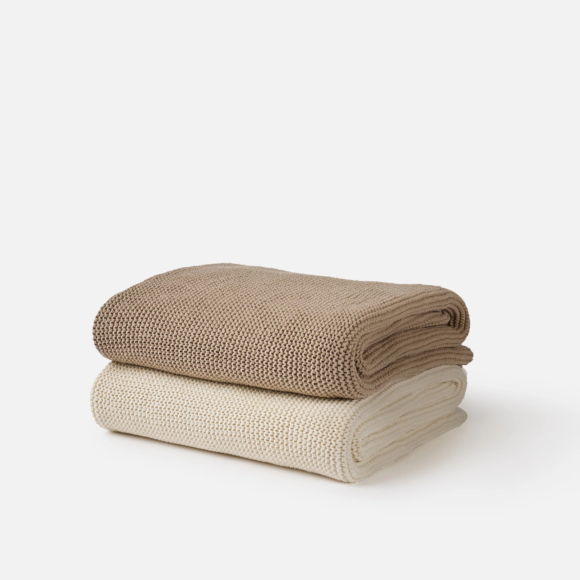 Purl Knit Throw - Beige - Image 6
