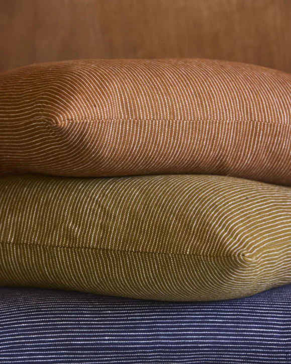 Fine Stripe Cushion Cover - Caper - Image 5
