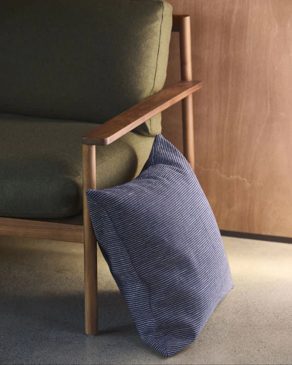 Fine Stripe Cushion Cover - Night - Image 2