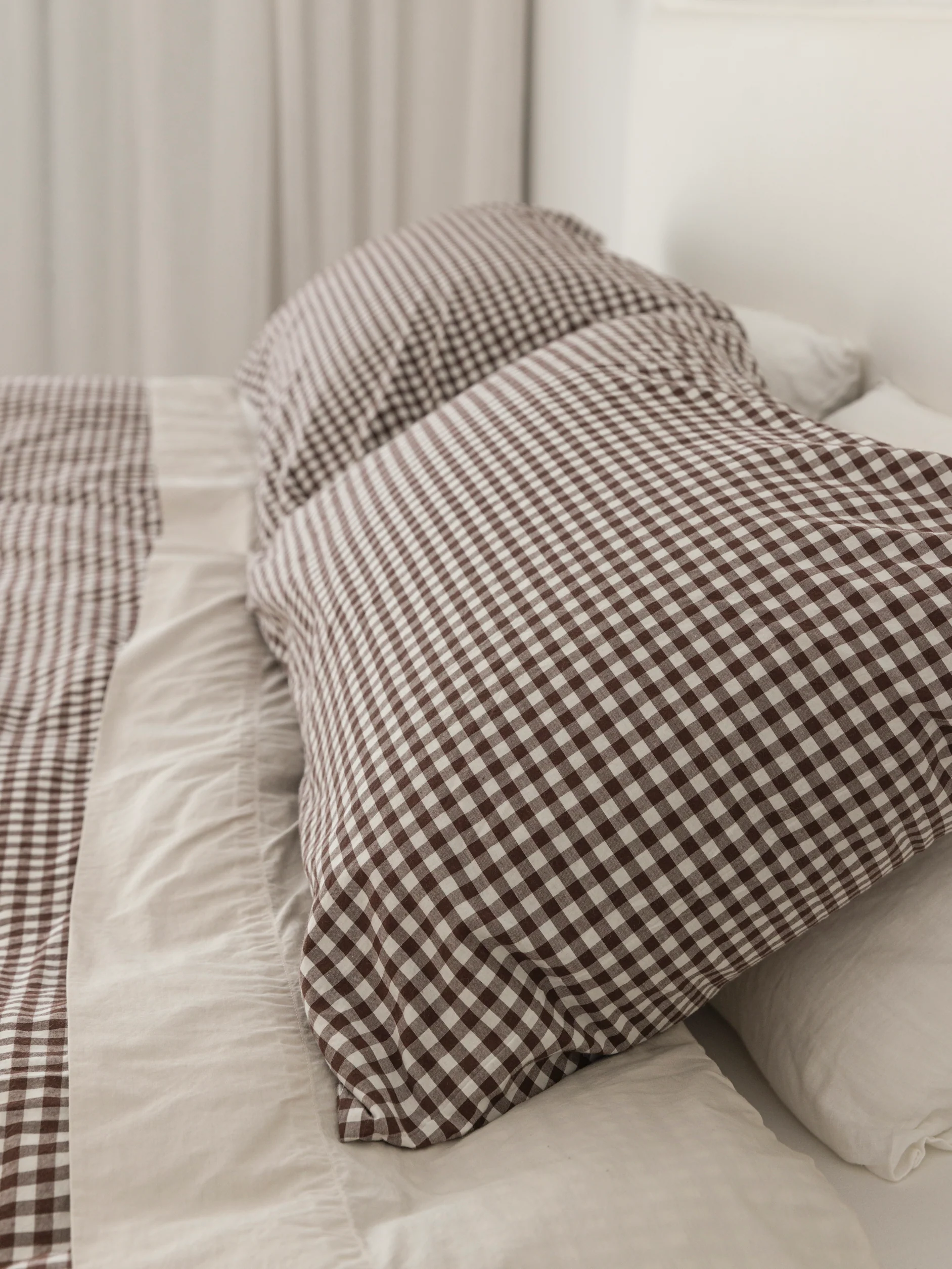 Pillowcase Pair - Cocoa Gingham - Image 5