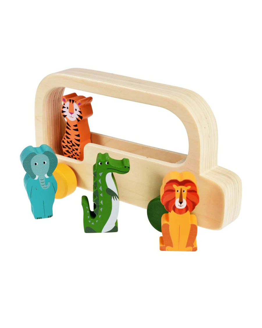 Colourful Creatures Wooden Bus - Image 2