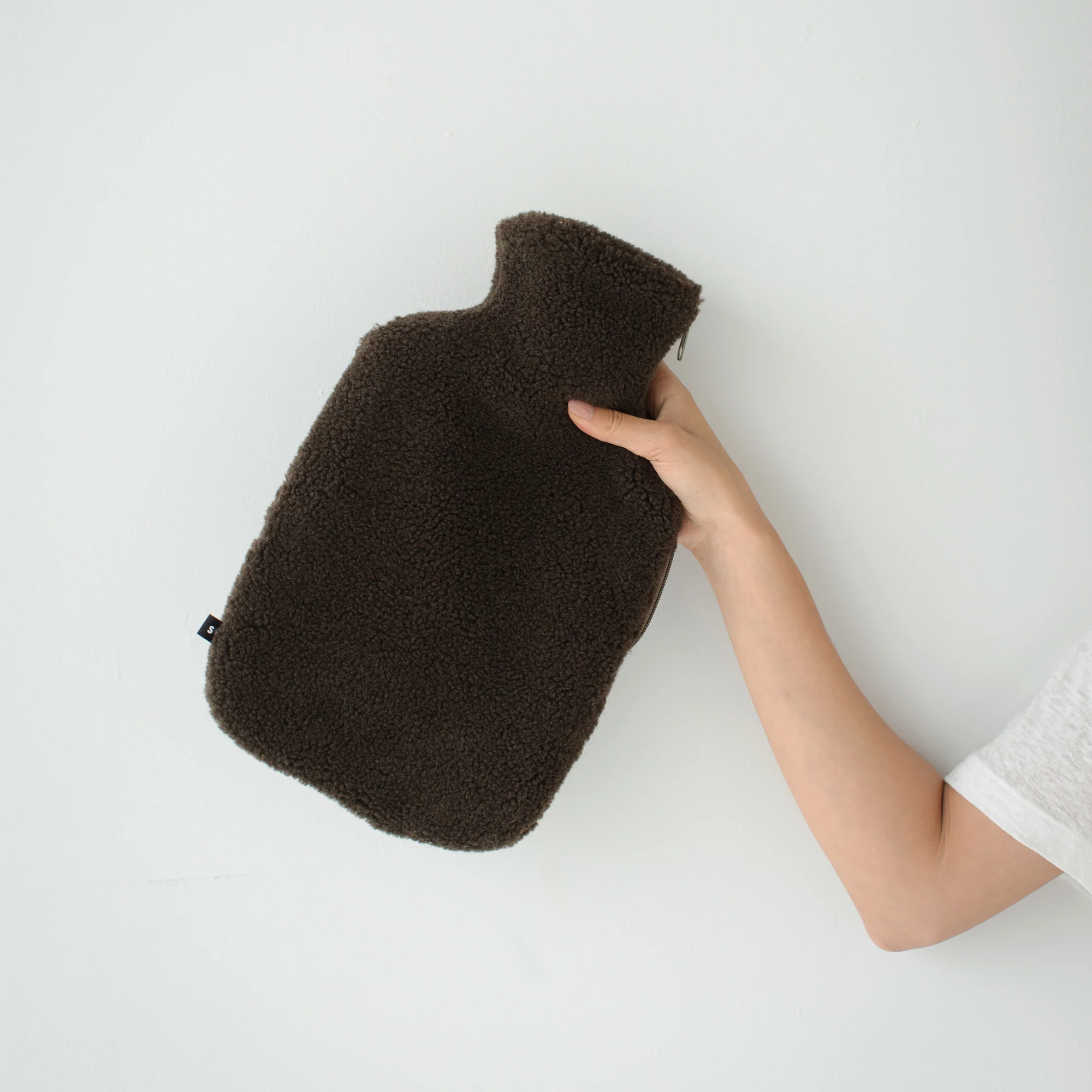 Fluffy Hot Water Bottle - Khaki - Image 2