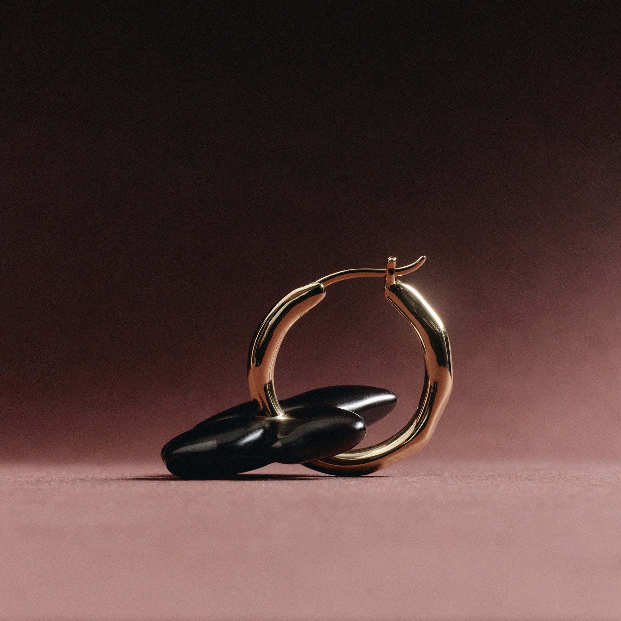 Glass Flower Hoops - Plum - Image 3