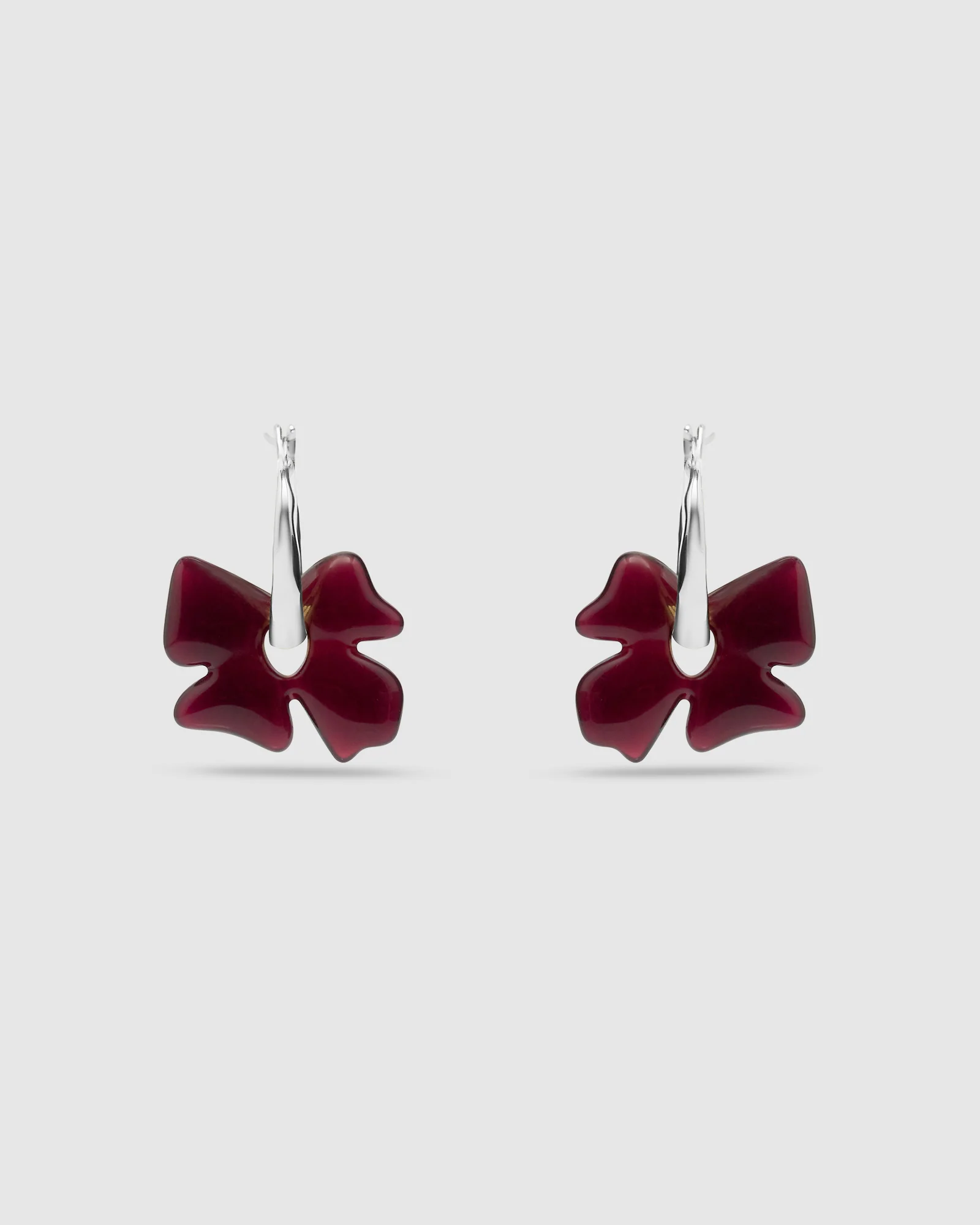 Glass Flower Hoops - Plum - Image 6