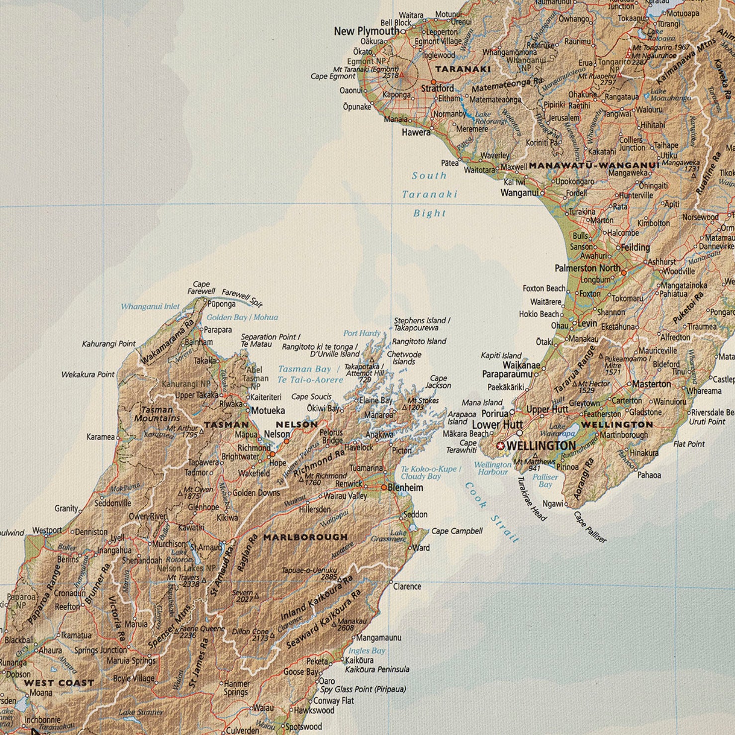 Hanging Canvas Map of Aotearoa/New Zealand - Image 4