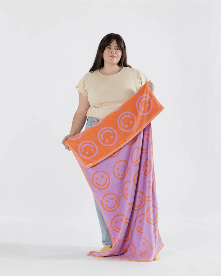 Happy Bath Towel - Lilac - Image 2