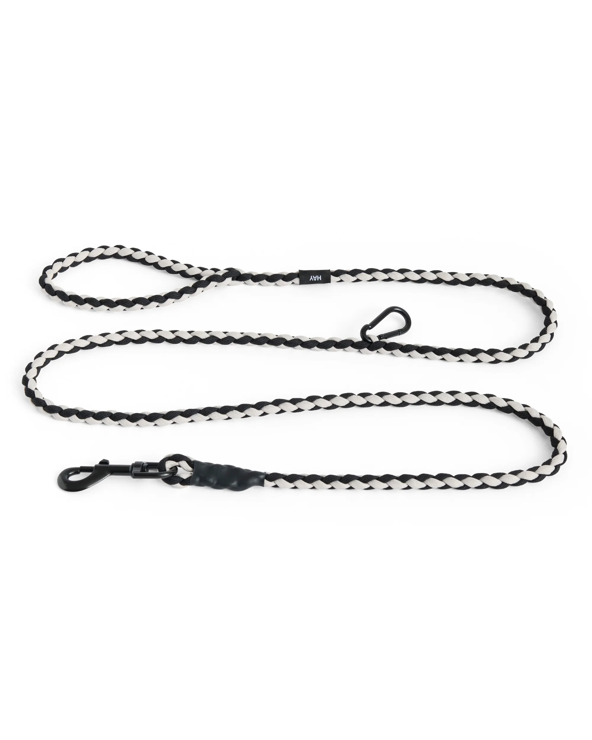 Braided Dog Leash - Black & White