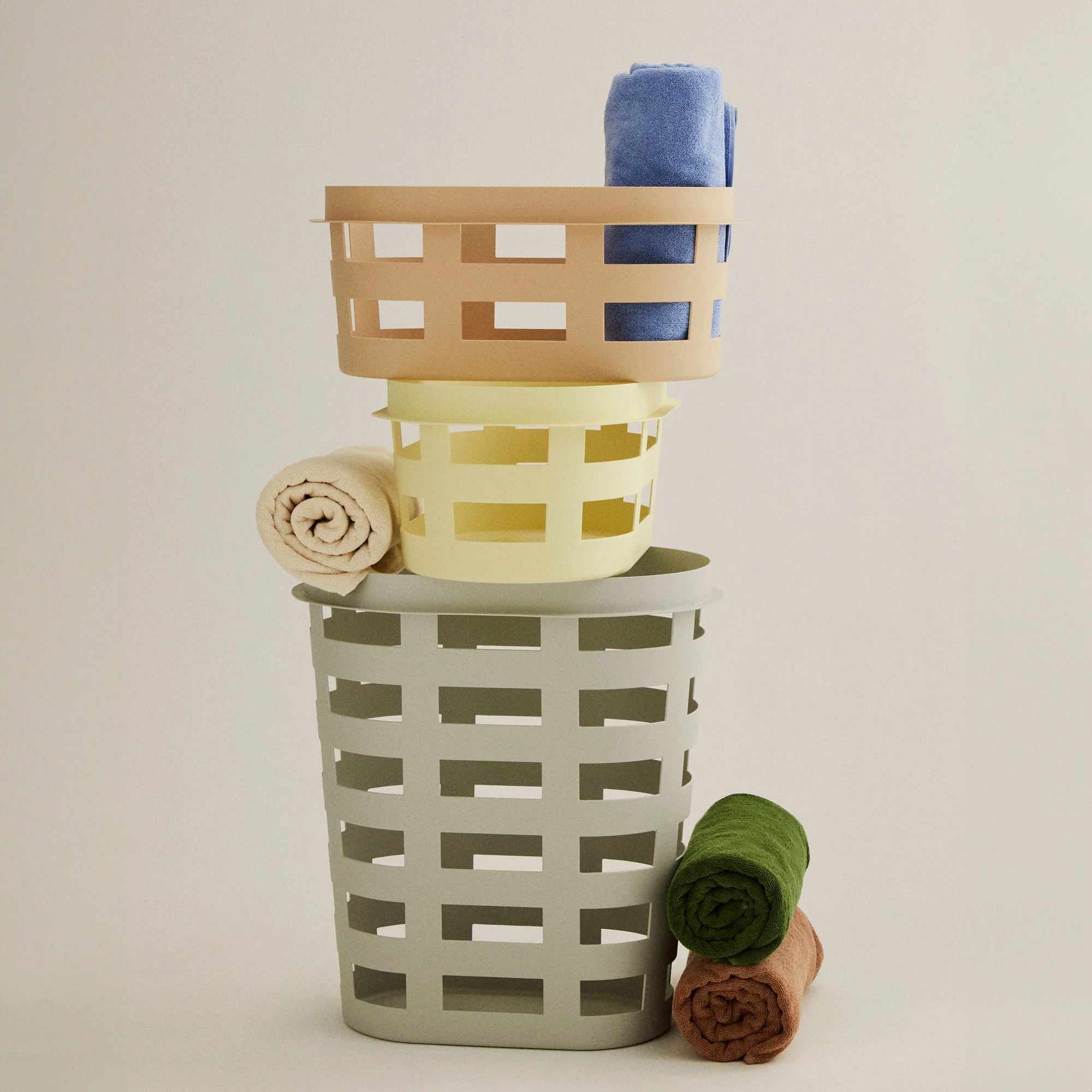 Large Laundry Basket - Light Grey - Image 2