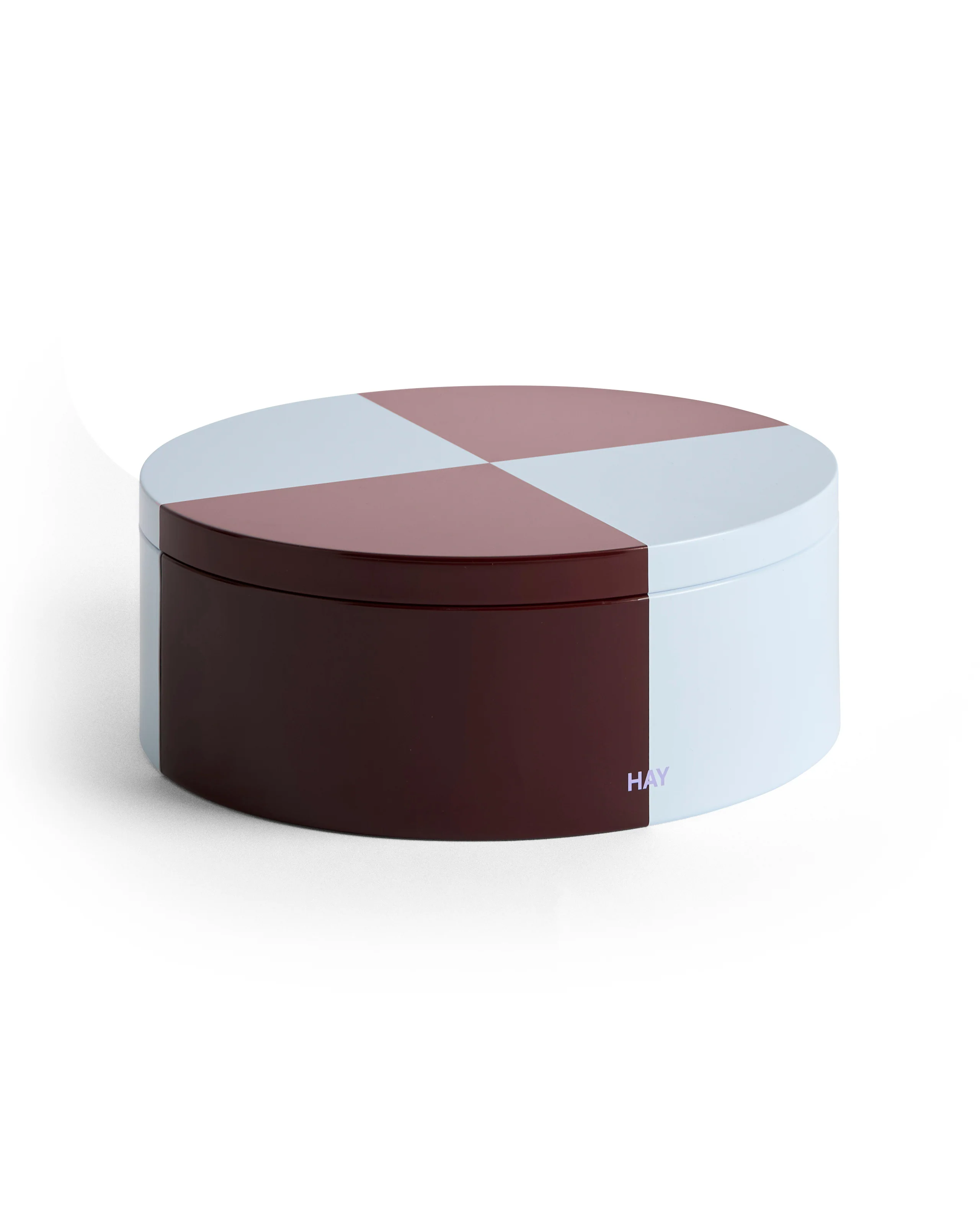 Round Tin Container - Blue & Burgundy