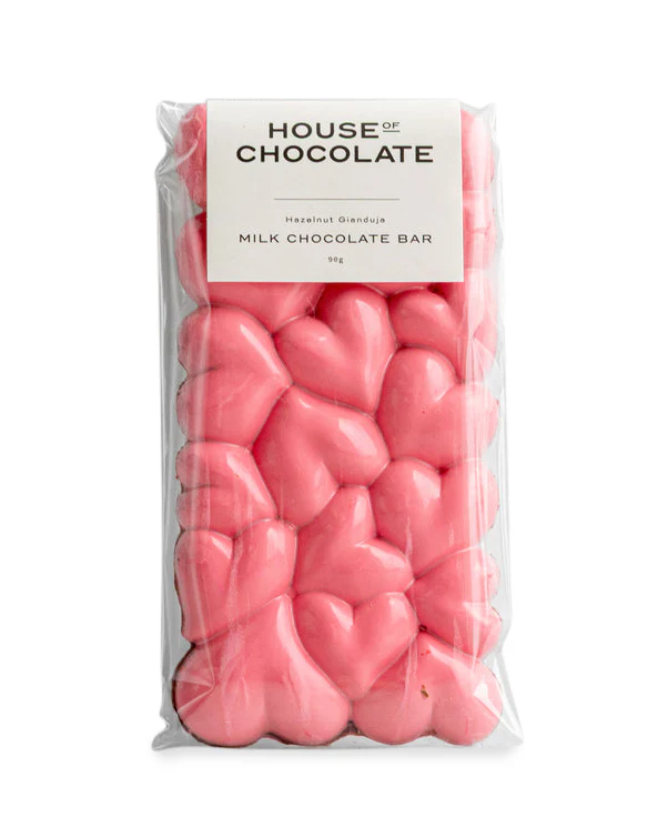 Gianduja Hazelnut Pink Heart Bar