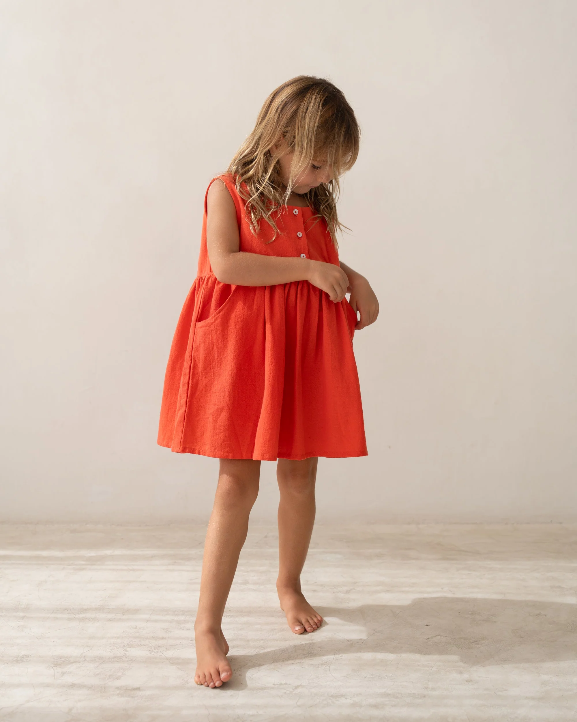 Della Pinafore Dress - Coral - Image 2