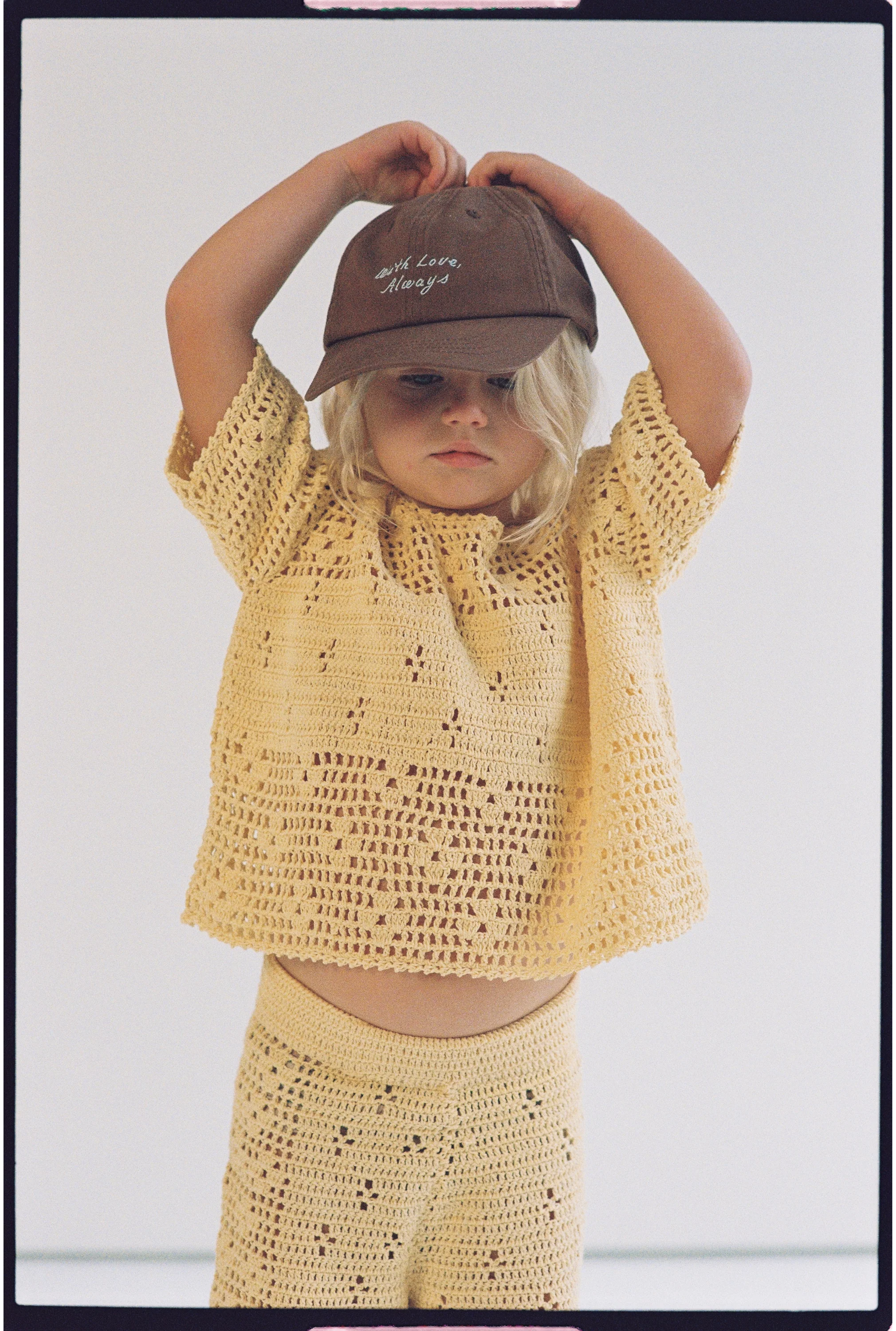 Filet Crochet Crop Top - Butter - Image 3