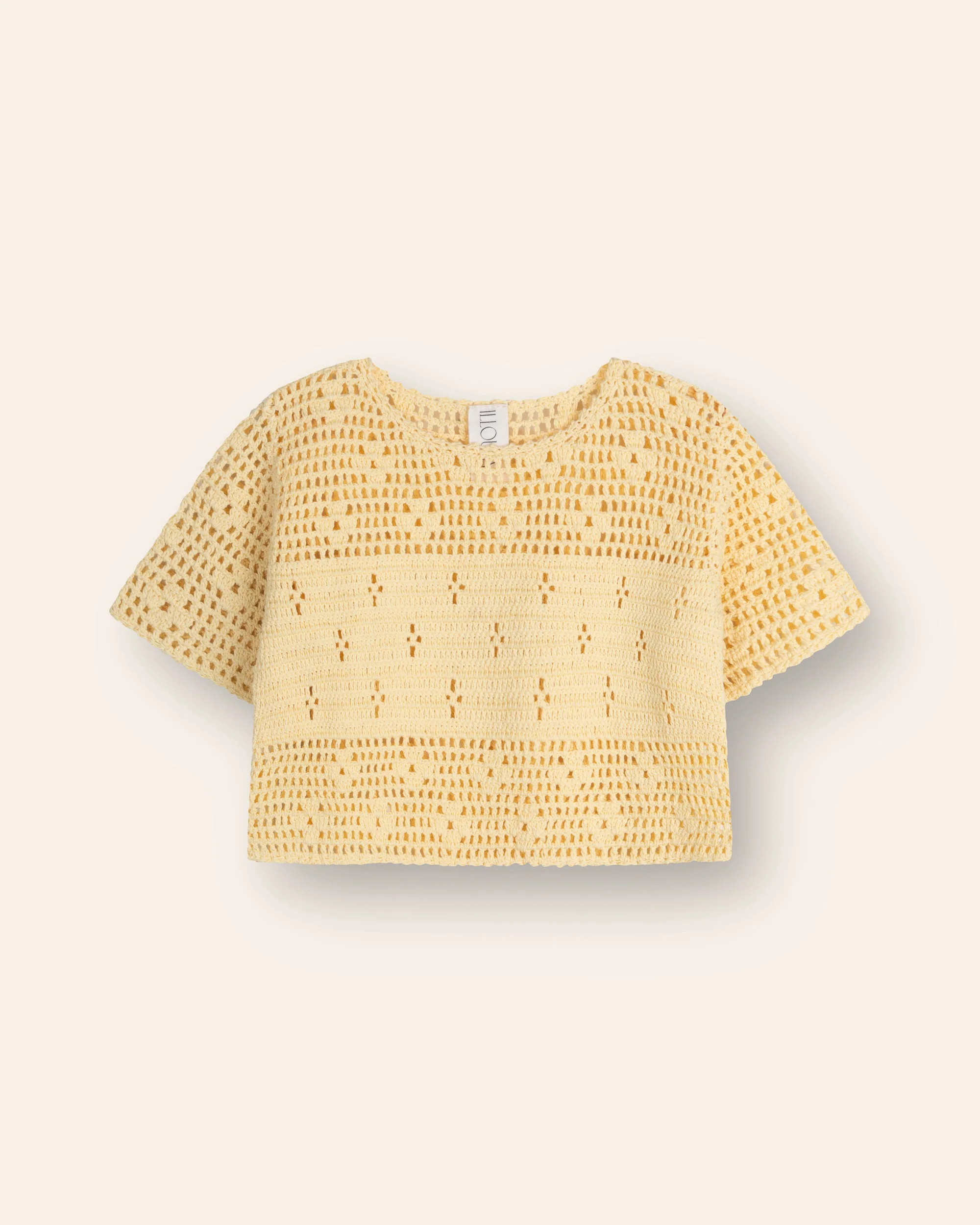 Filet Crochet Crop Top - Butter - Image 5