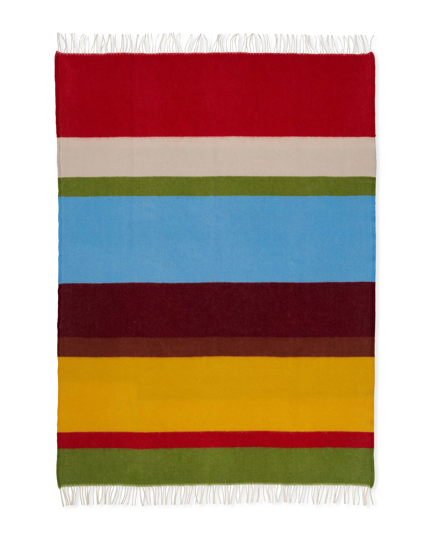 NZ Lambswool Throw - Arty Yellow & Red