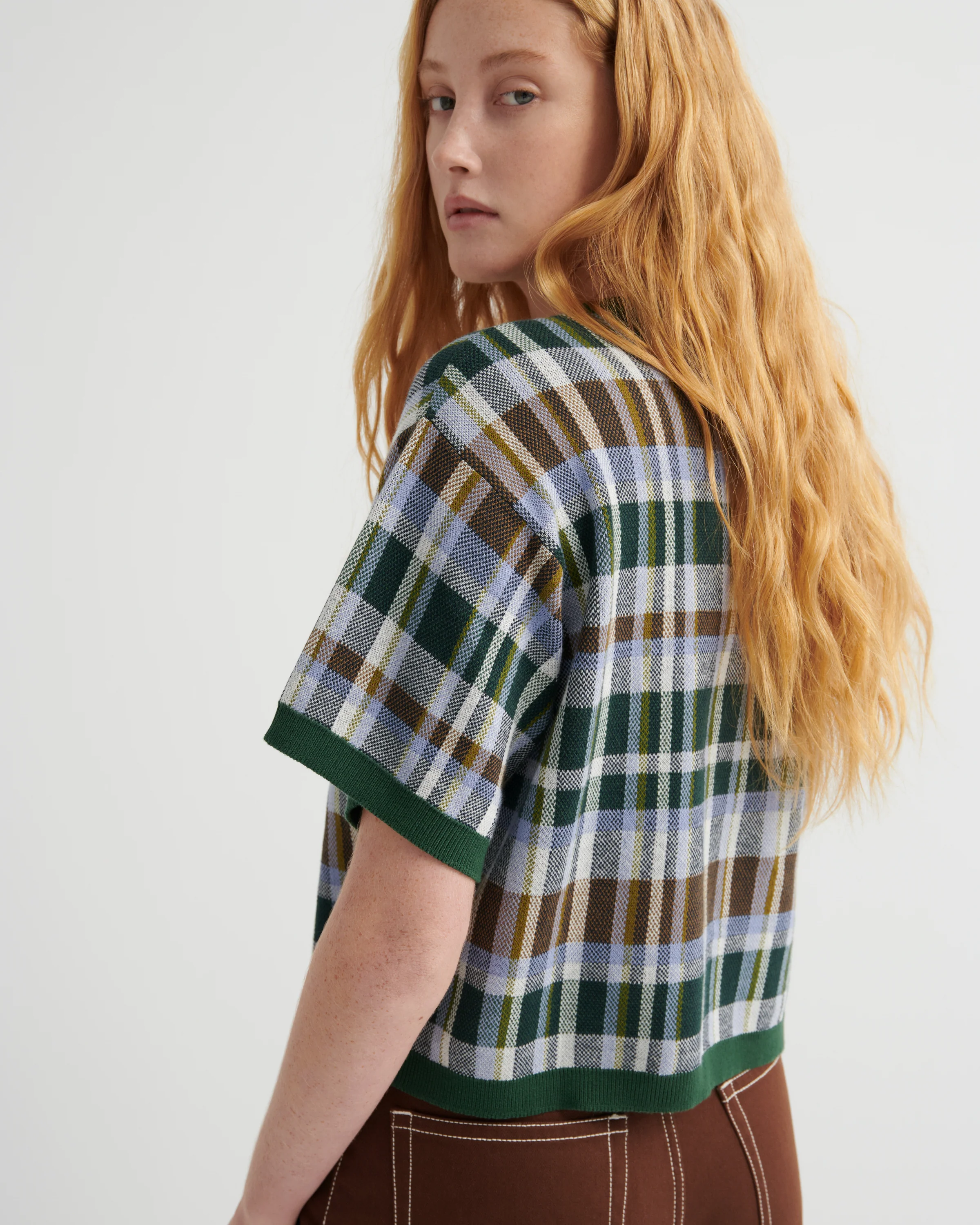 Chequered Knit Tee - Image 3