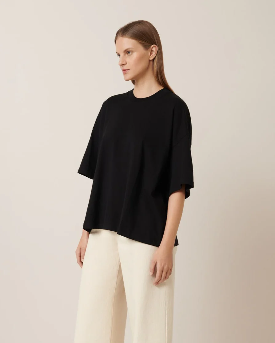 Oversized Boxy Tee - Black - Image 2