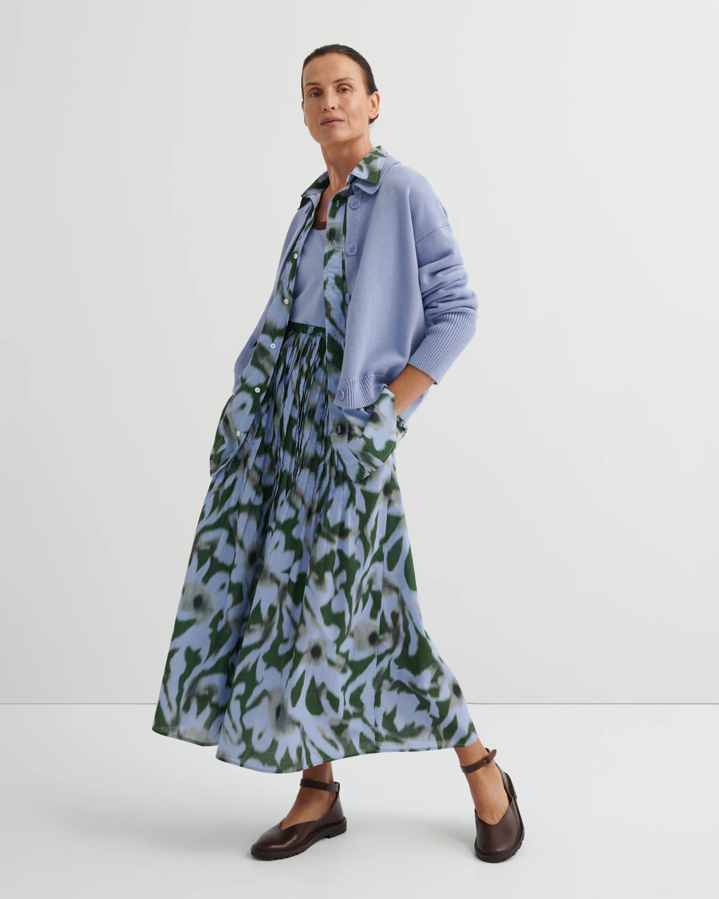 Poet Skirt - Misty Floral