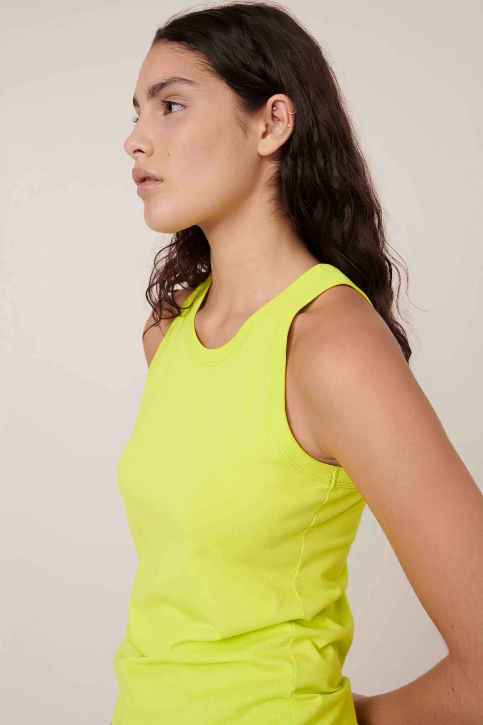 Racer Back Singlet - Fluro Yellow - Image 3