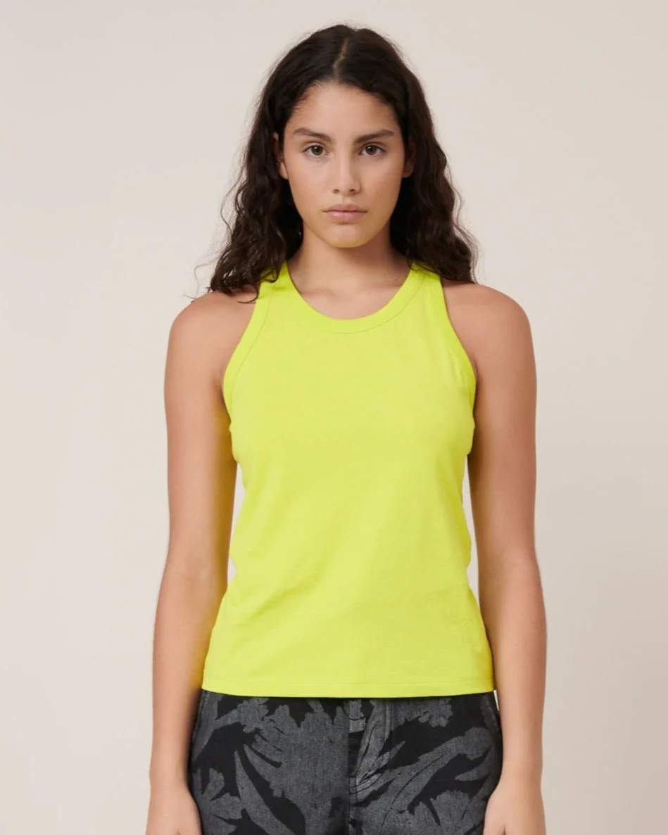 Racer Back Singlet - Fluro Yellow - Image 4