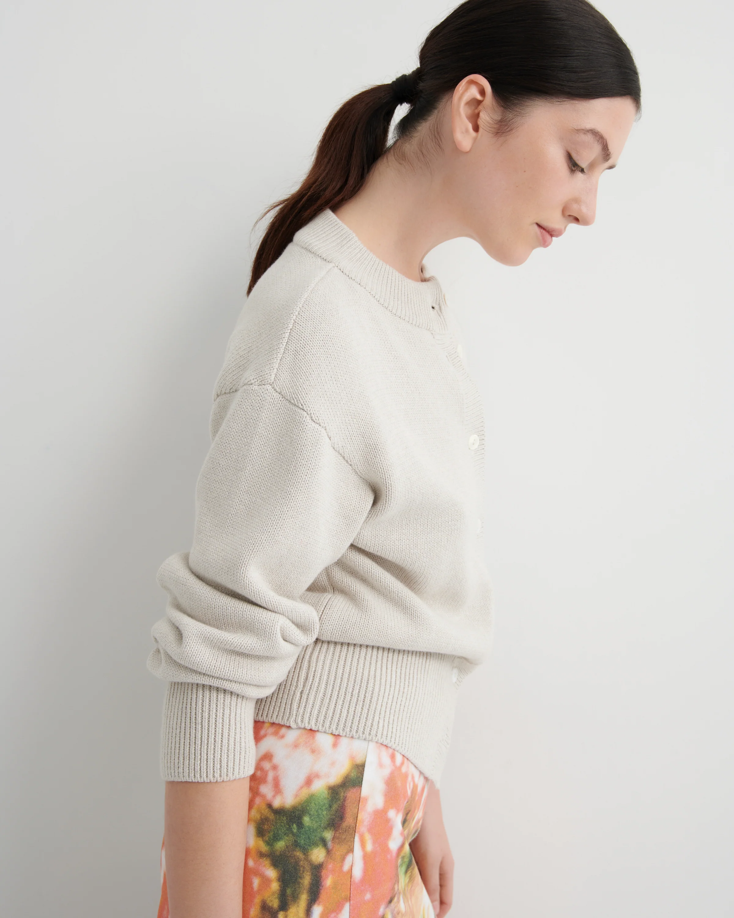Silhouette Cardigan - Oat - Image 4