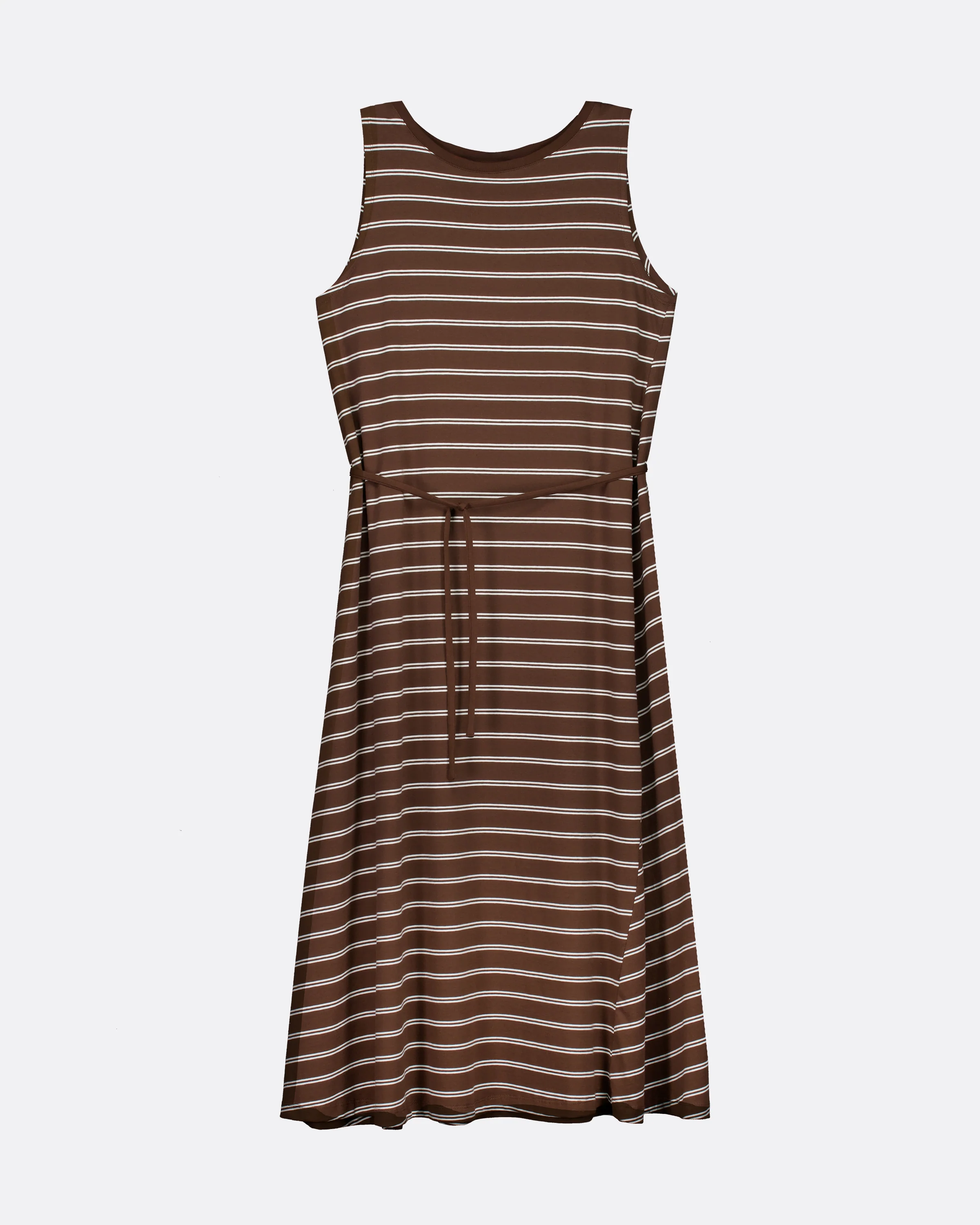 Tank Swing Dress - Brown Stripe - Image 2