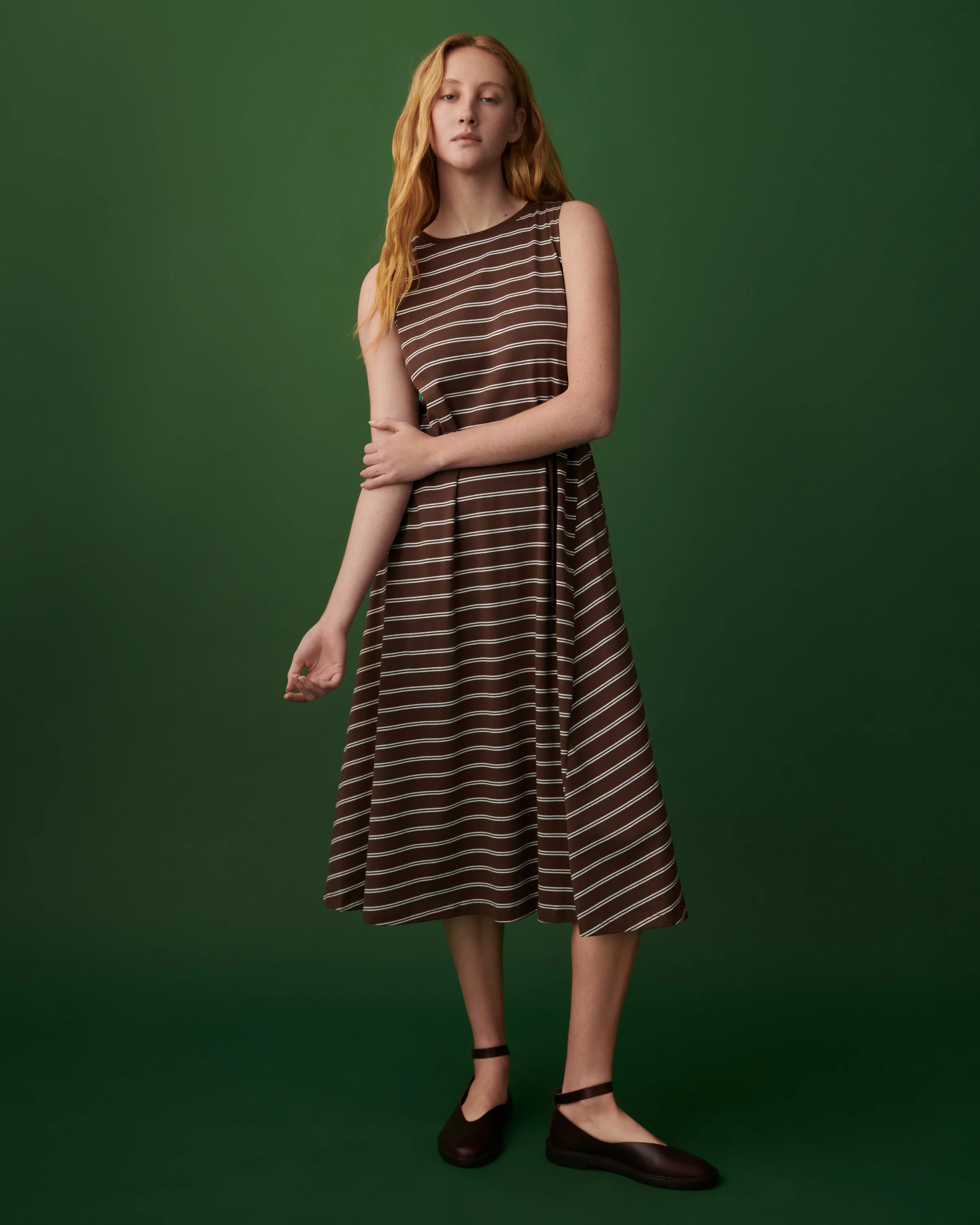 Tank Swing Dress - Brown Stripe - Image 4